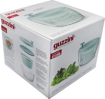 guzzini Salatschleuder Spin&Store zum Waschen & Schleudern von Salat & Blattgemüse 26 cm Weiß, (4-tlg), italienisches Salatschleuder, made in Italy