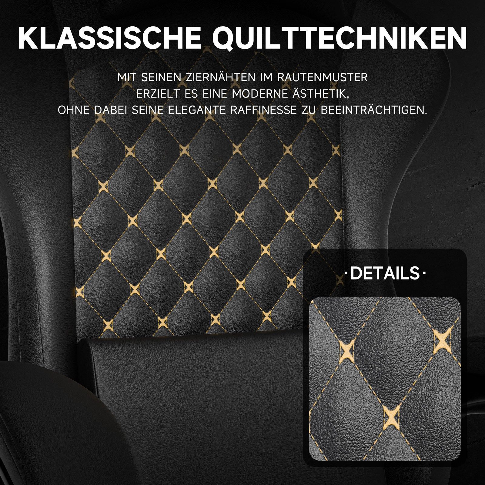 BlingBin Gaming-Stuhl Massage Gaming Sessel mit Fußstütze, PC Stuhl Gamer Stuhl Bürostuhl (1er Set, 1 St), Ergonomisches Design, verstellbare Armlehnen und Rückenlehne