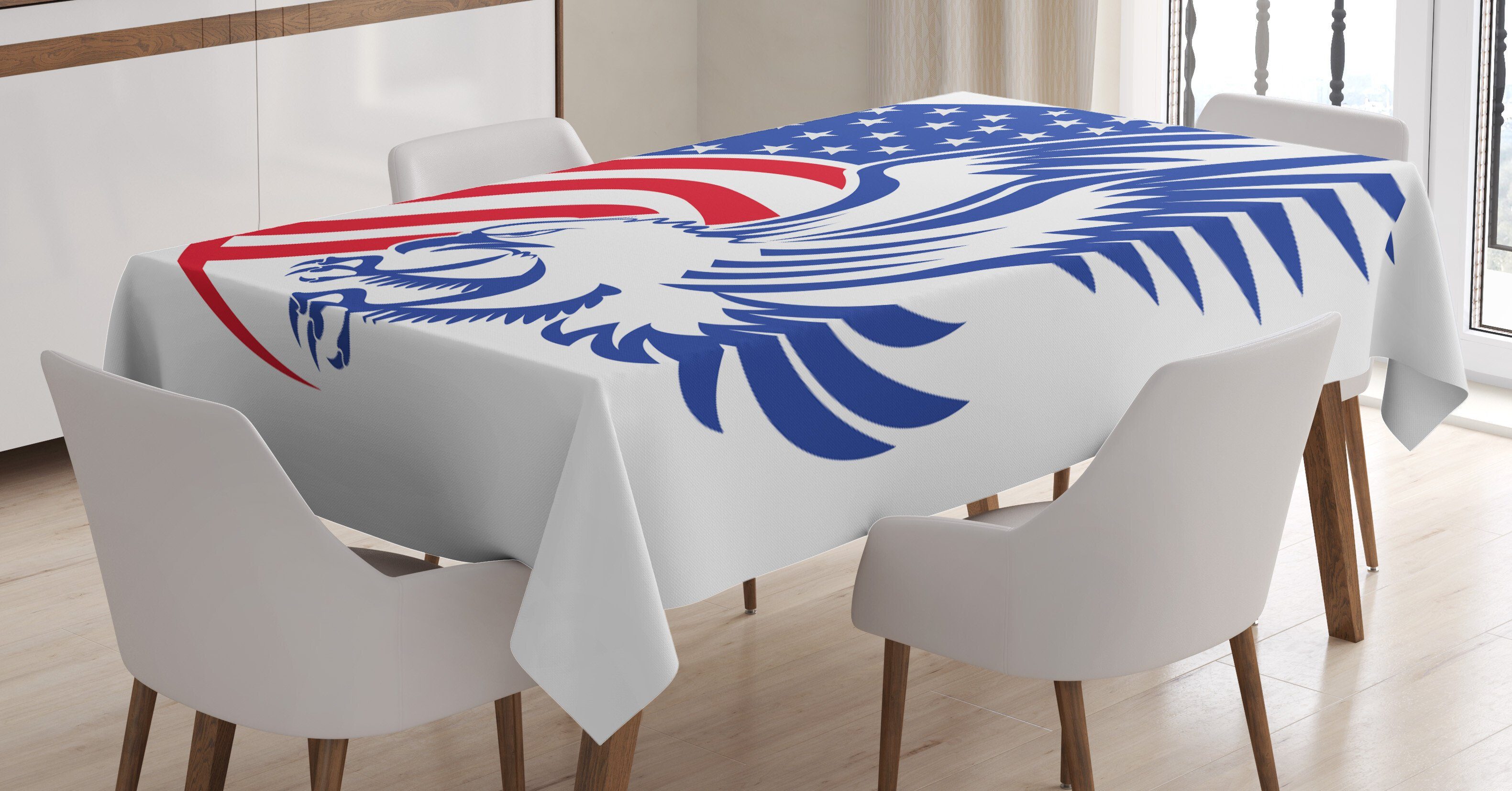 Abakuhaus Tischdecke Farbfest Waschbar Für den Außen Bereich geeignet Klare Farben, amerikanisch American Bald Eagle-Flagge