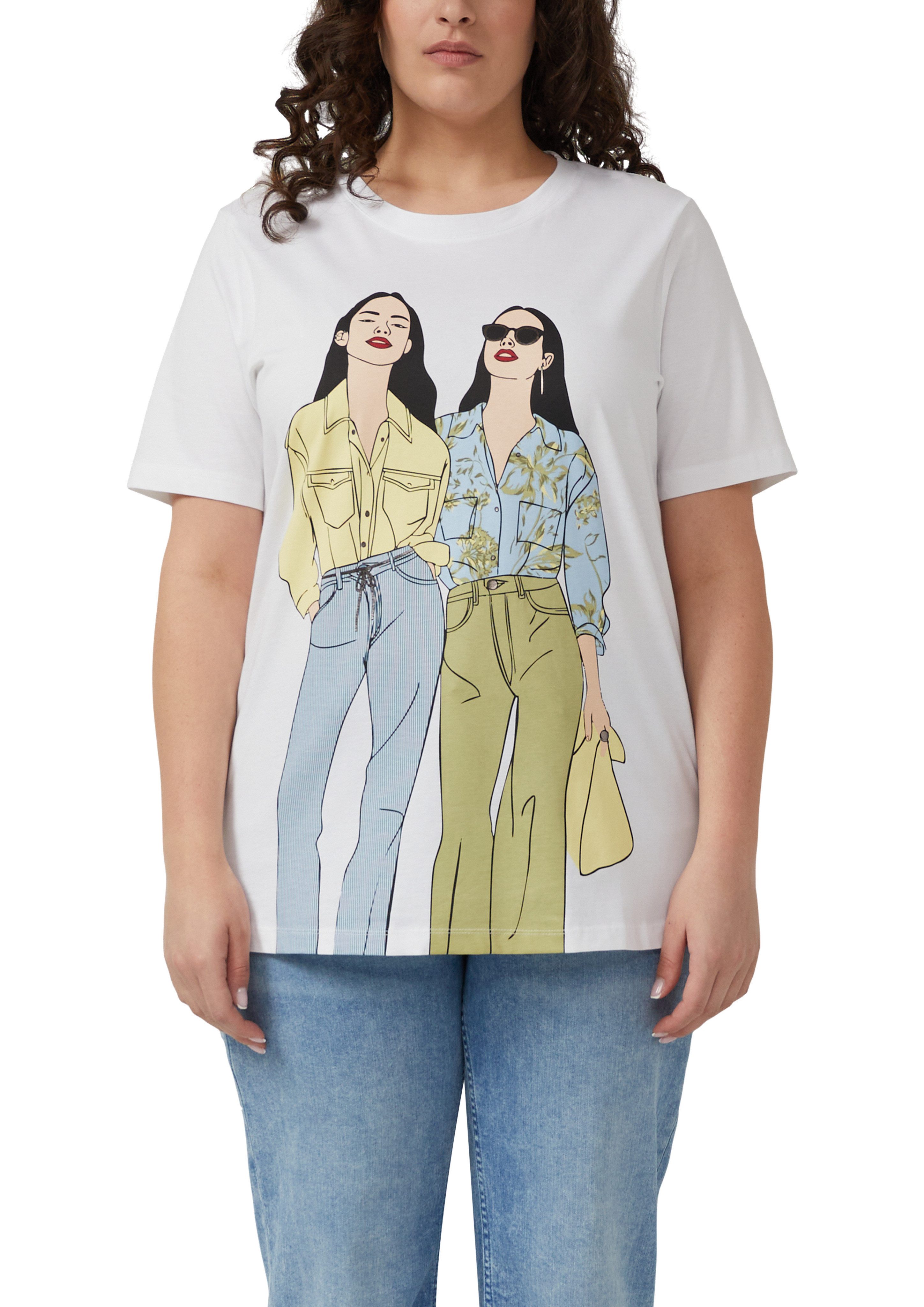 s.Oliver CURVE Kurzarmshirt Sommershirt mit Frontprint/Größe Größen