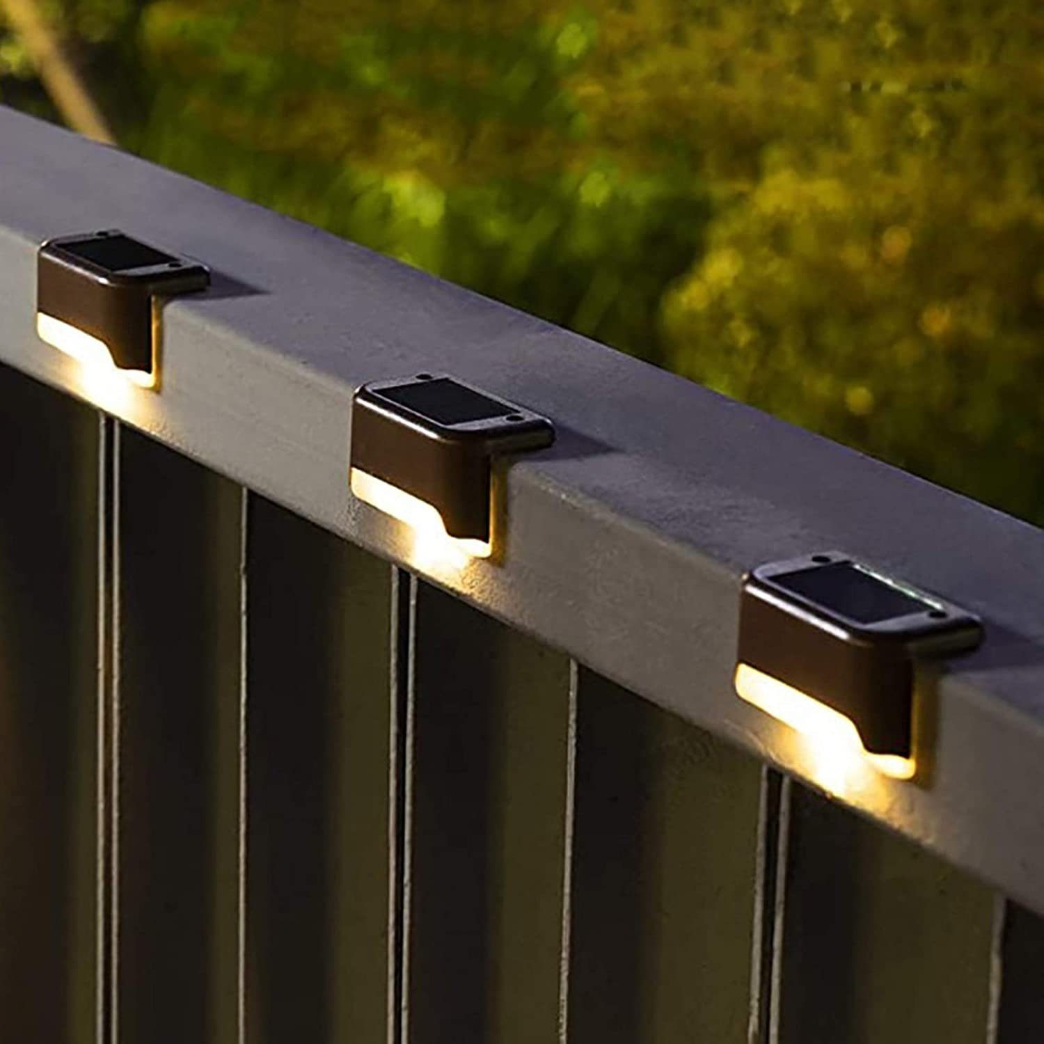 6 LED Solar Wandleuchte Lichter Wandlampe Garten Yard Landscape Zaunlampe den 