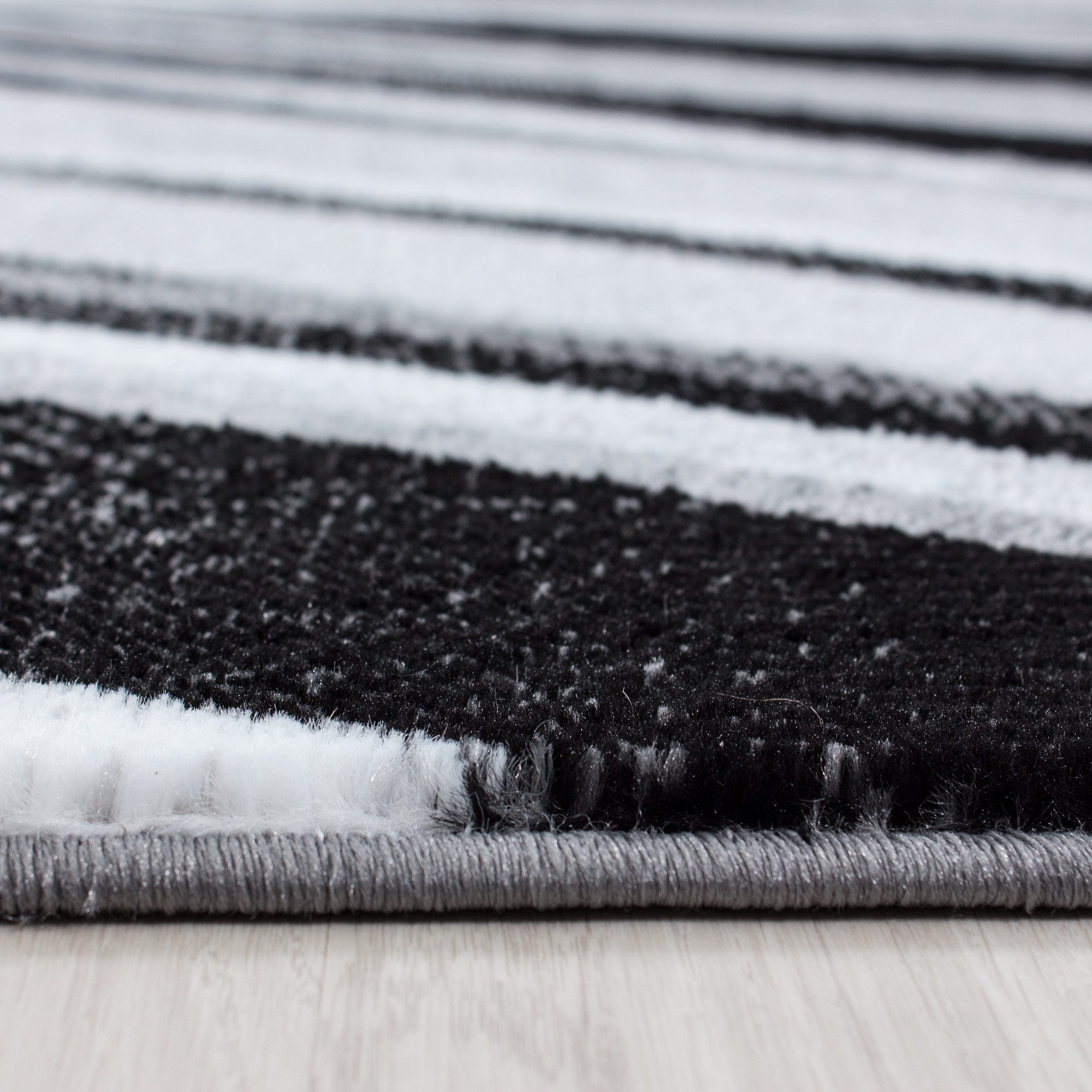 Carpettex Kurzflor-Bettumrandung Abstrakt Wellen Design, Höhe günstig online kaufen