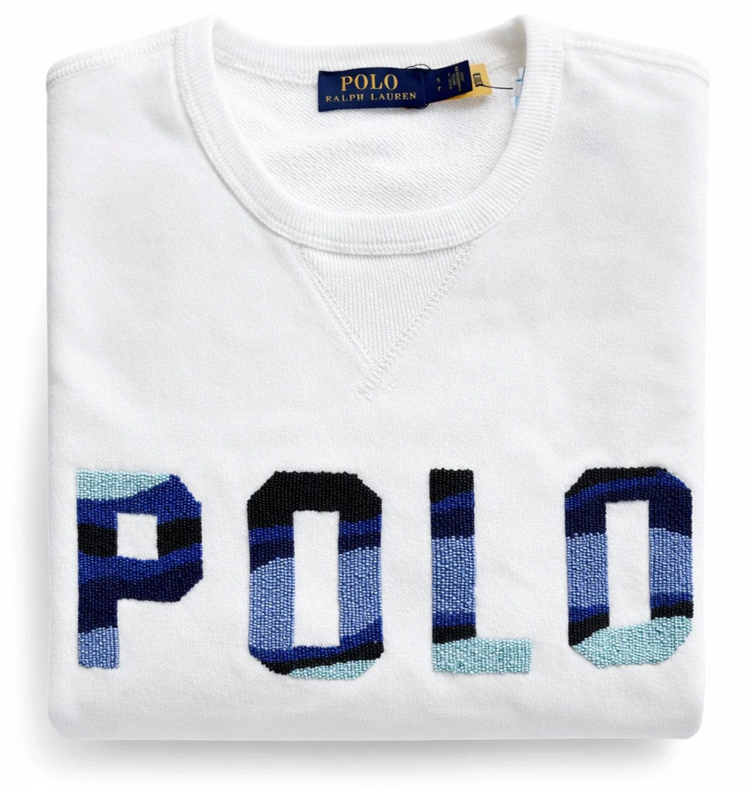 Polo Ralph Lauren Sweatshirt Damen Pullover mit besticktem Perlen Bead Logo "Authentifizierung per Ralph Lauren QR-Code möglich"