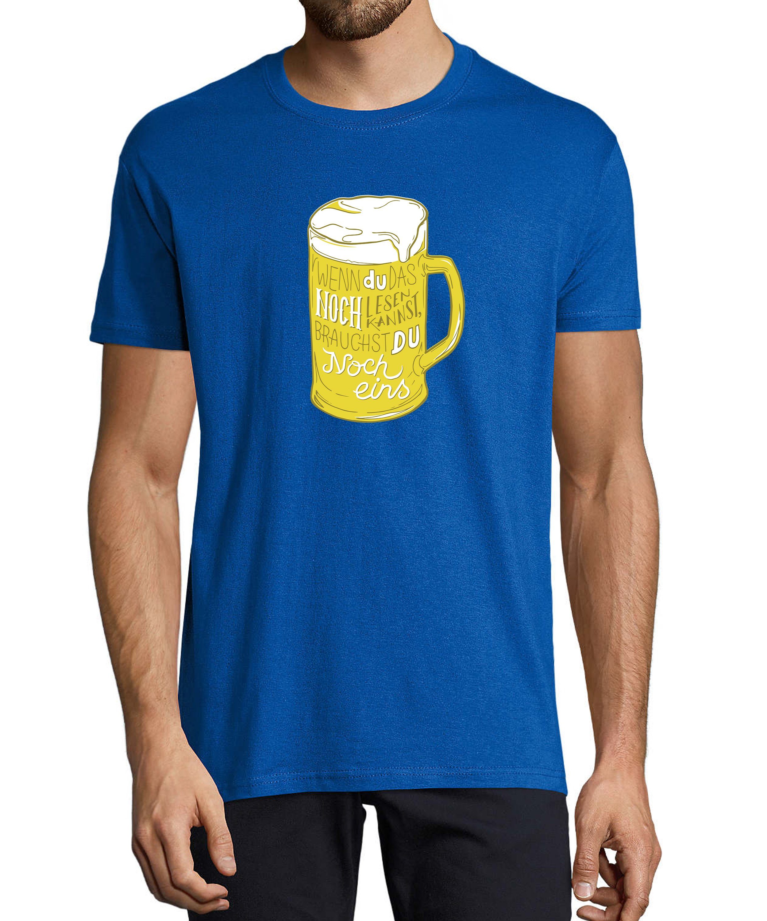 MyDesign24 T-Shirt Shirt Oktoberfest Trinkshirt - royal blau mit Spruch Herren Regular Fun Baumwollshirt i310 Fit, Aufdruck witzigem Print mit