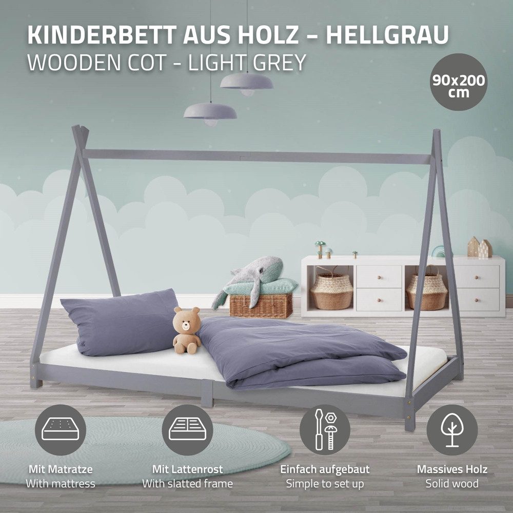 ML-DESIGN Spielbett Hausbett Tipi Zeltbett inkl. günstig online kaufen