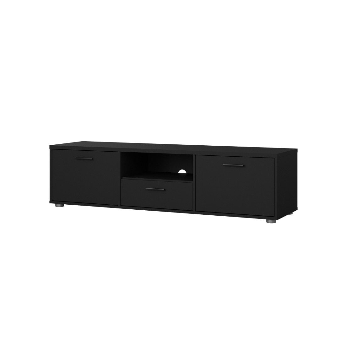 Tvilum TV-Bank Media TV Tisch 2 Türen 1 Schublade schwarz matt.