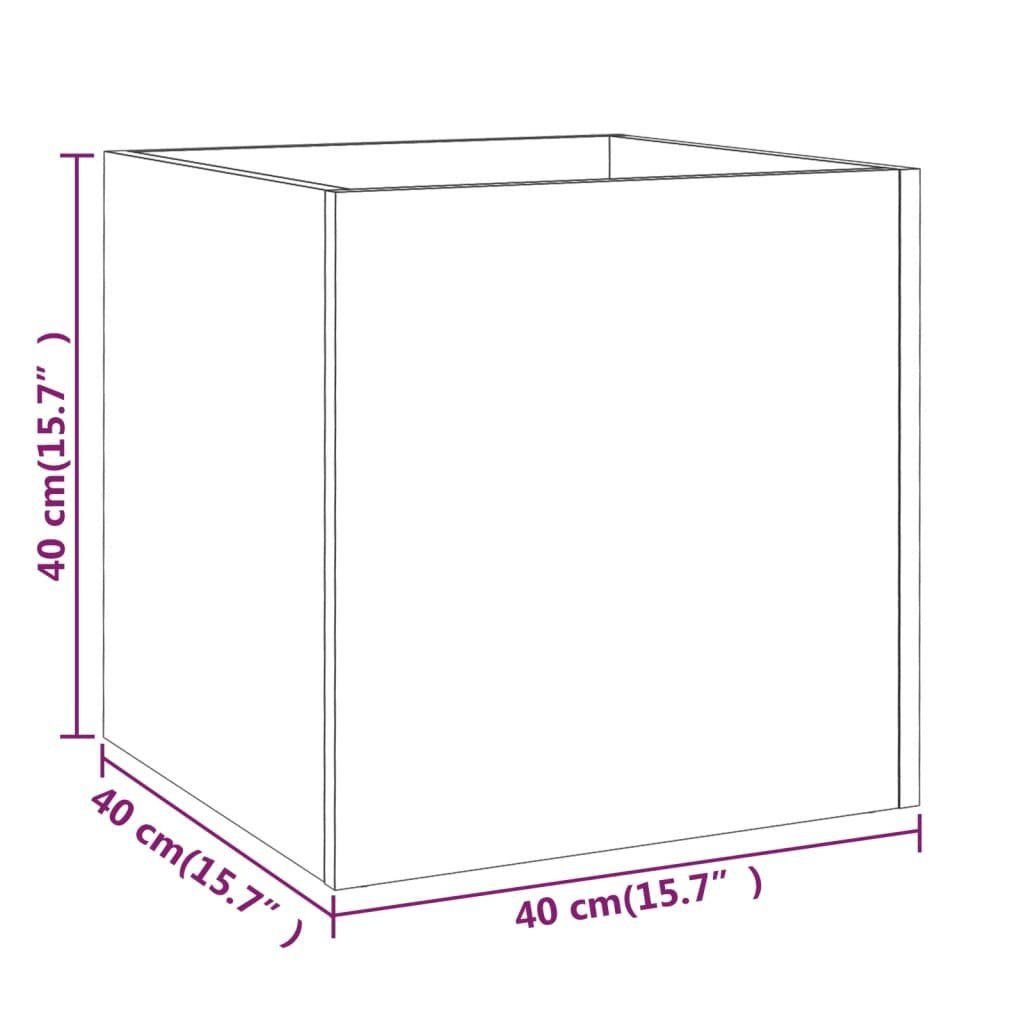 vidaXL Blumentopf 40x40x40 St) Holzwerkstoff (1 Pflanzgefäß Hochglanz-Weiß cm