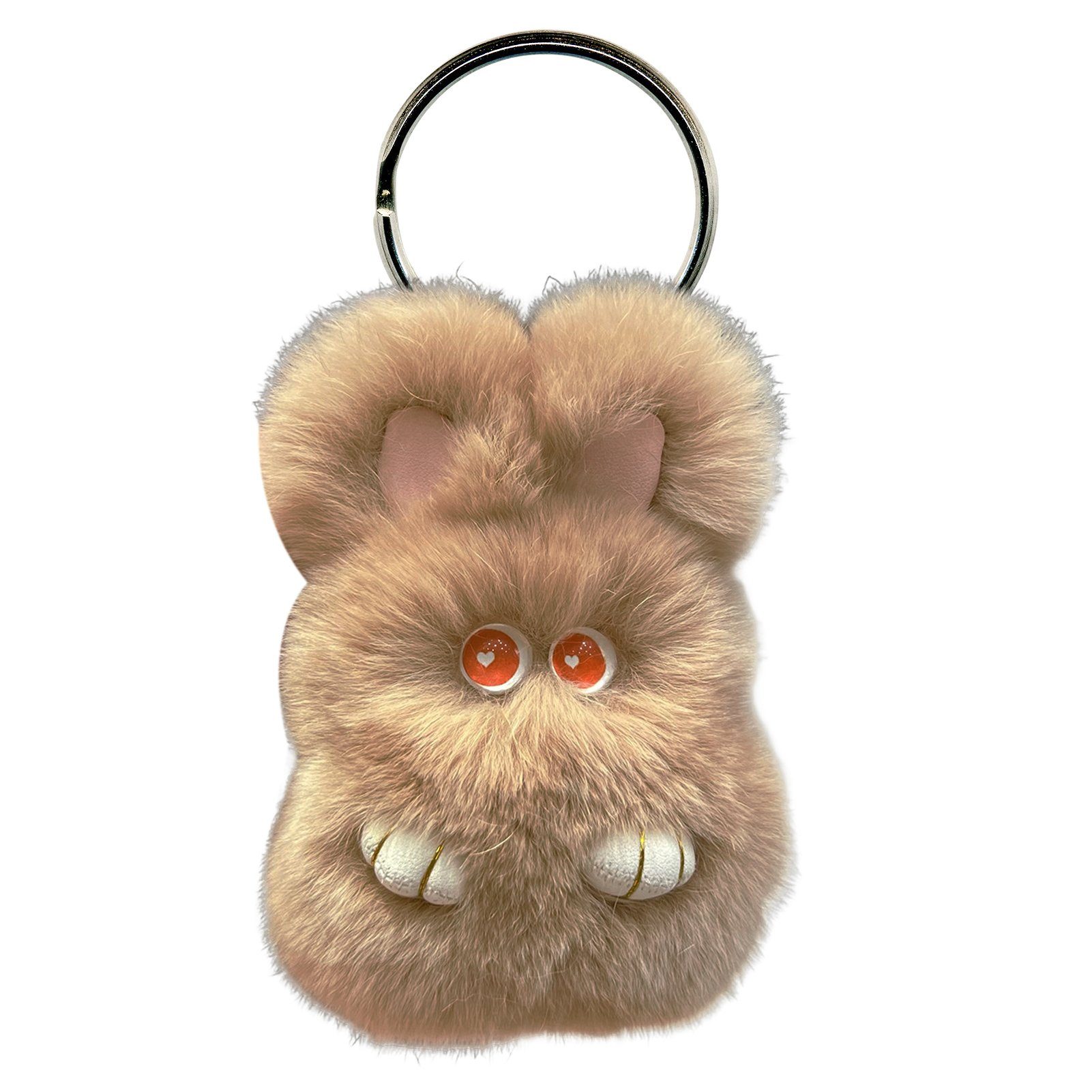 Rutaqian Schlüsselanhänger Schlüsselanhänger, Weiches Fluffiges Kaninchen Häschen Puppen Keychain Khaki