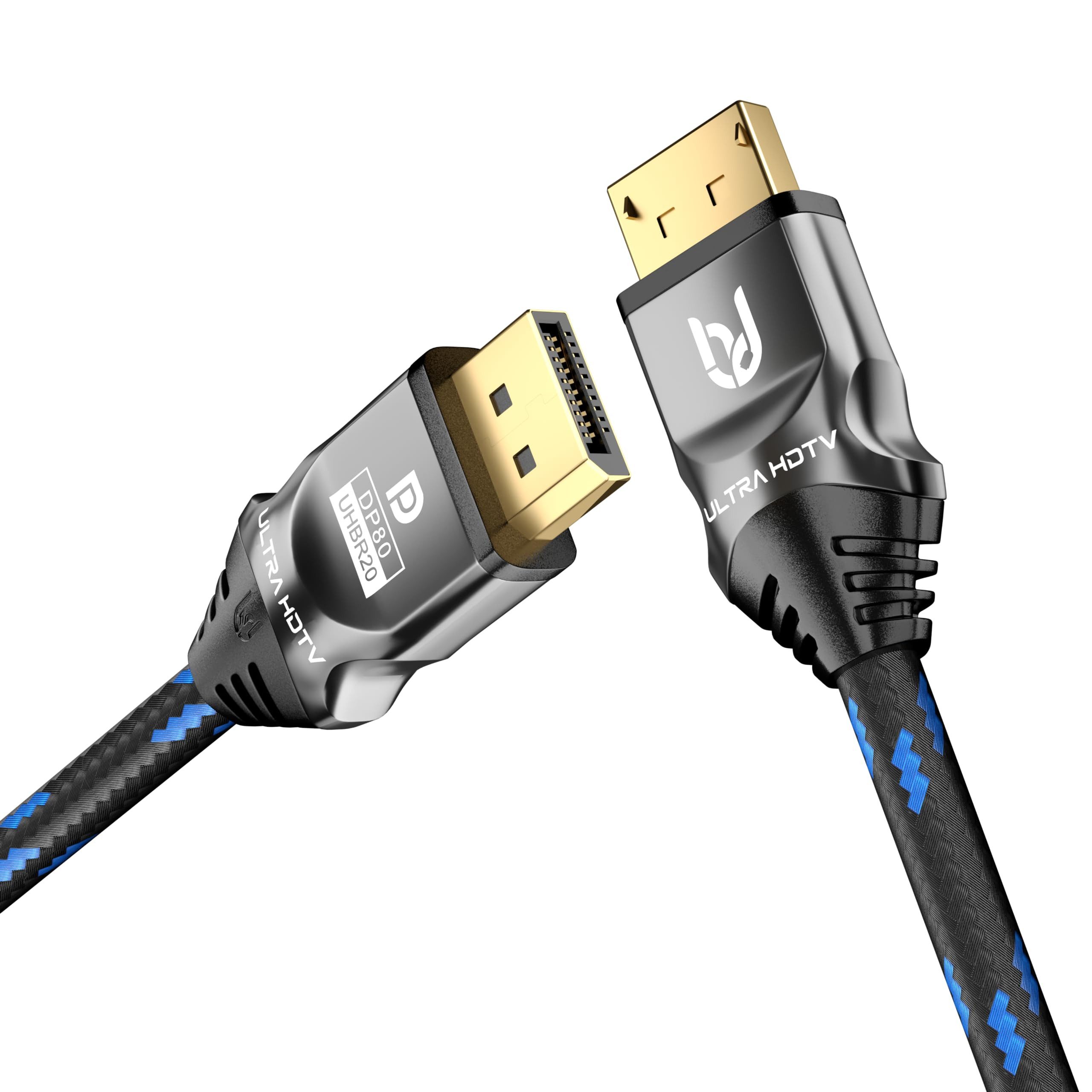 UltraHDTV DisplayPort 2.1 Kabel 8K@60Hz, 4K@60/120/144Hz, 5K@60Hz, 2K@165/240Hz Audio- & Video-Kabel, DisplayPort (100 cm), Kompatibel mit FreeSync und G-Sync
