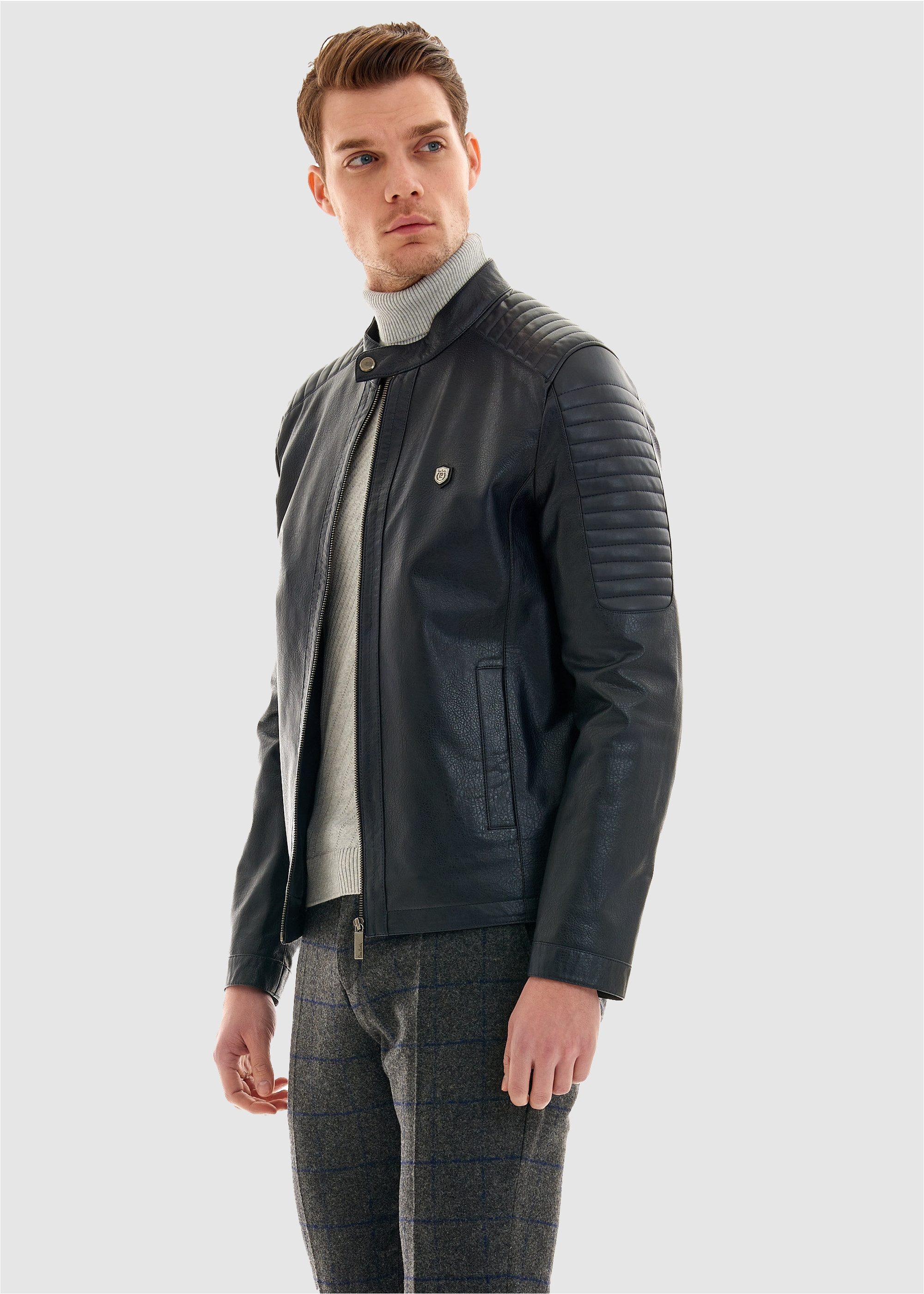 Pierre Cardin Lederjacke in modischer Leder-Optik