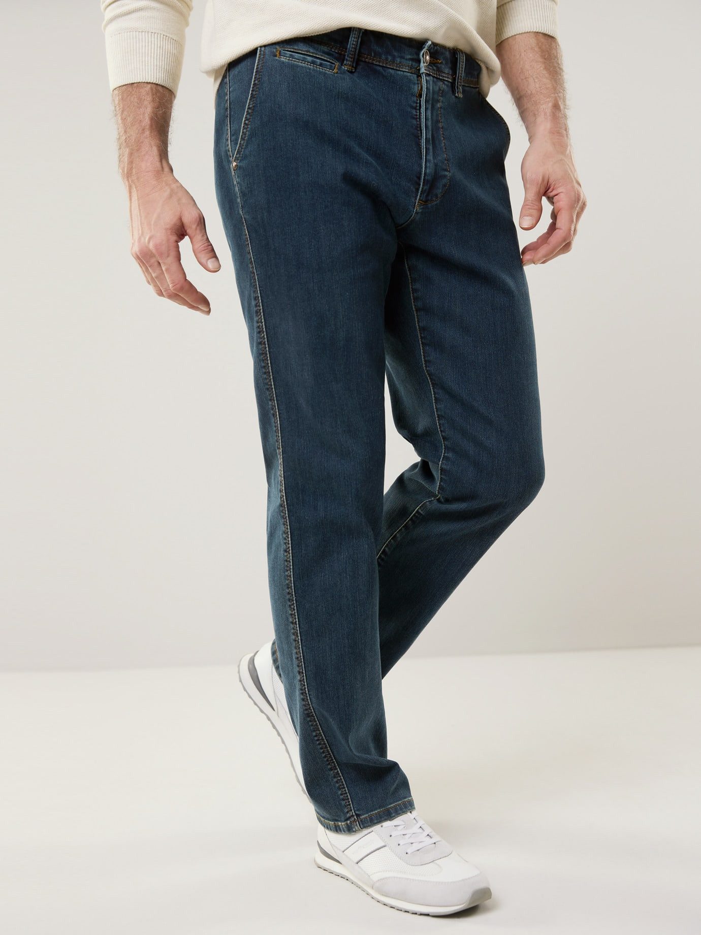Walbusch Chinohose Herren Thermo Chino angeraut gerader Regular Fit pflegeleicht Dehnbarer Comfort-Bund, elastisch, florige Innenseite, Thermohose
