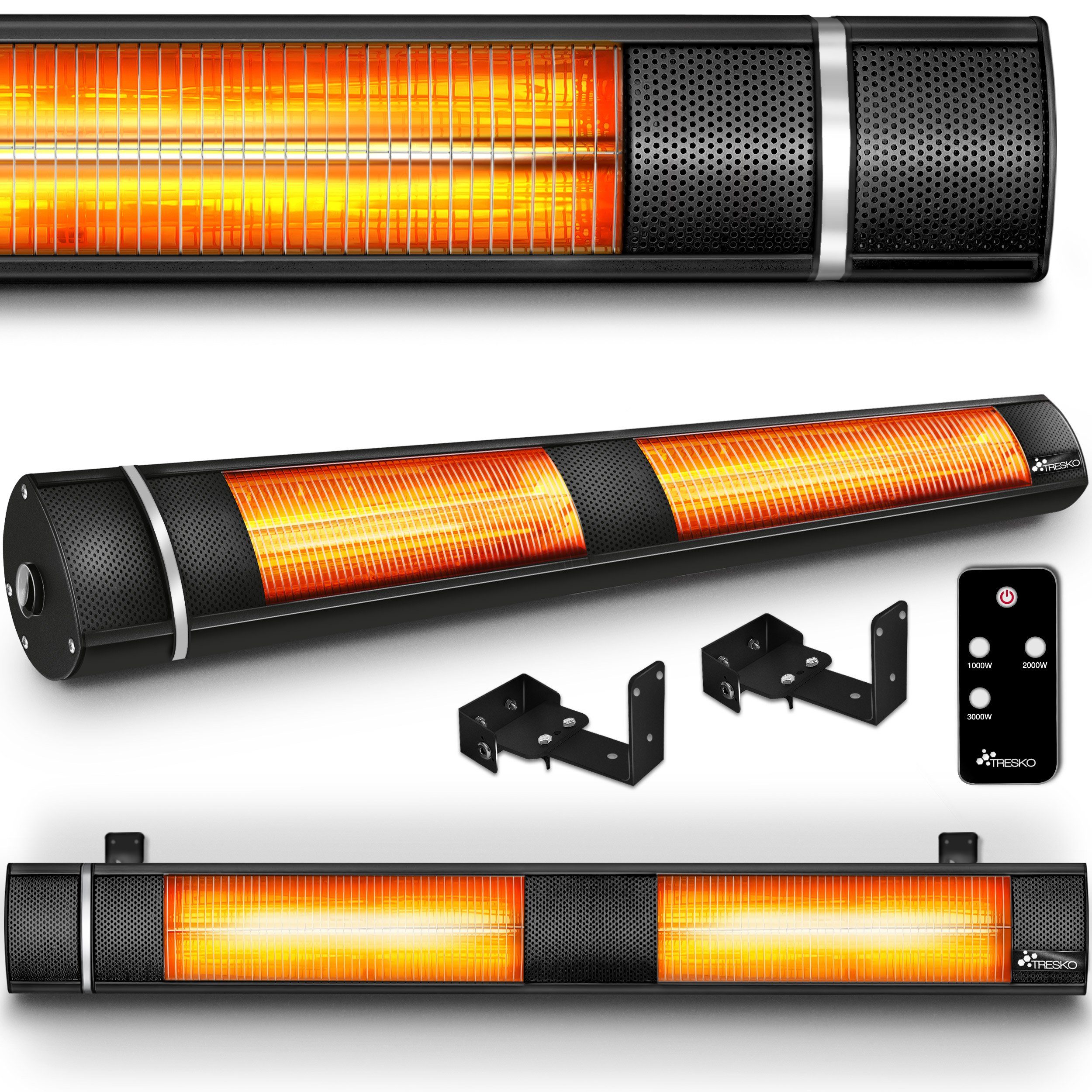 TRESKO Heizstrahler Infrarot 3000W mit Fernbedienung Wärmestrahler Terrasse günstig online kaufen