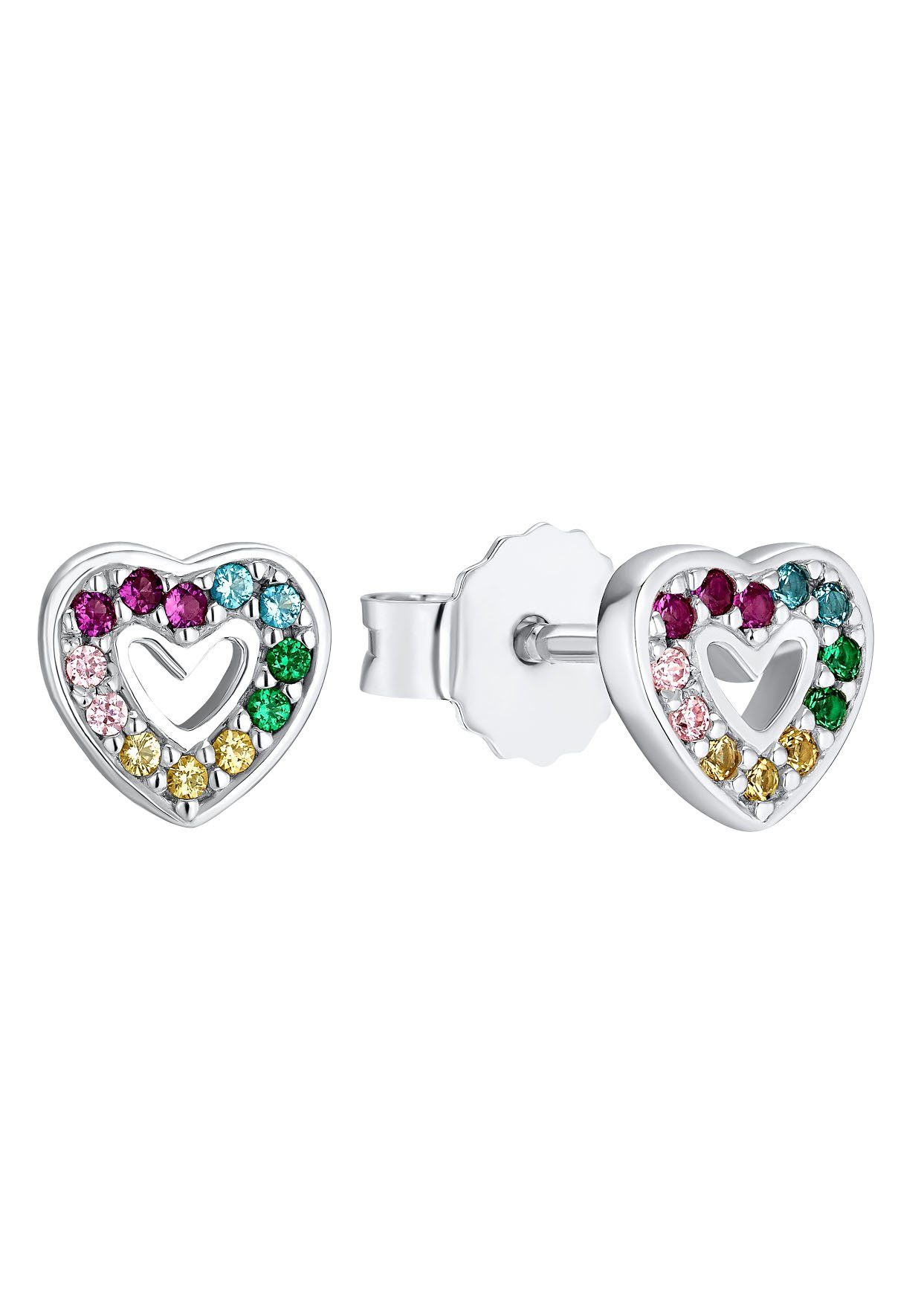 Prinzessin Lillifee Paar Ohrstecker Herz, mit Zirkonia (synth)