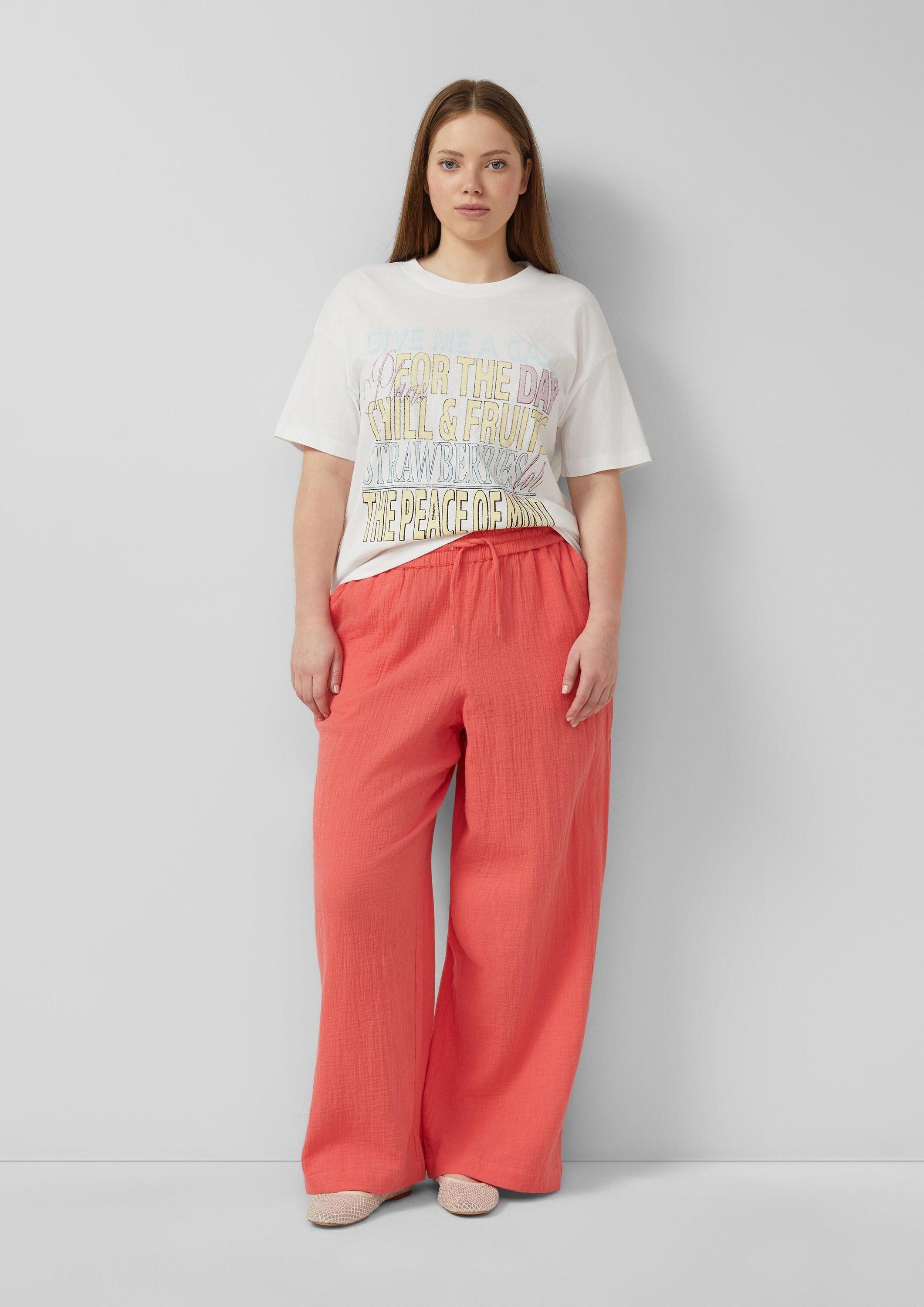 QS Chinos Hose Musselin Hose mit weitem Bein