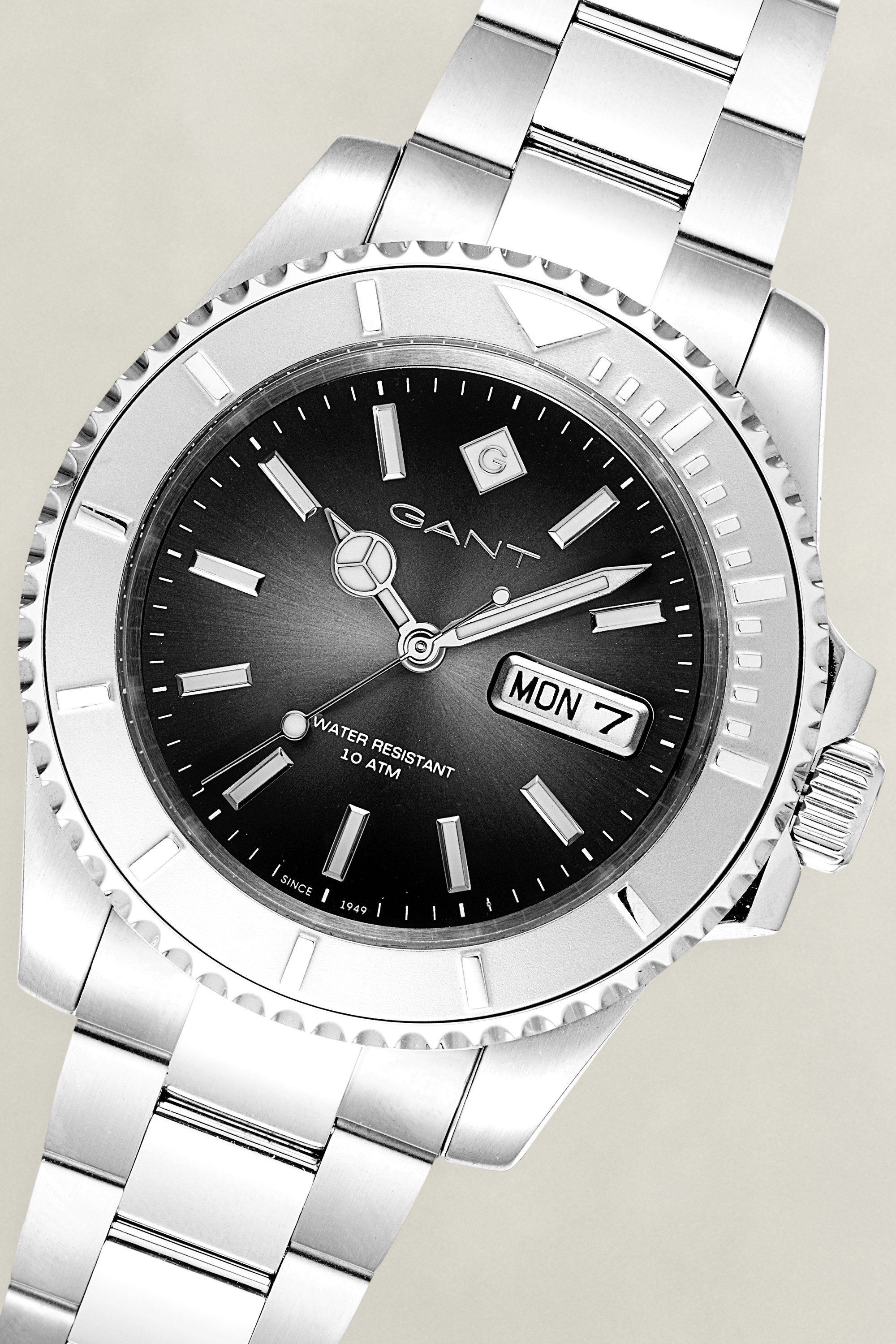 Gant Quarzuhr Watertown G204001, Armbanduhr, Herrenuhr, Edelstahlarmband, analog, Tag, Wochentag