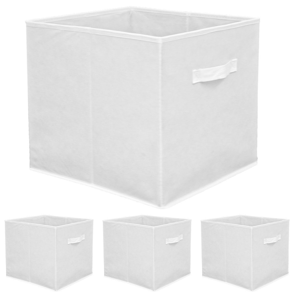 DuneDesign Aufbewahrungskorb 4er Set - 33x33x38 Stoff Aufbewahrungsbox Kallax Regaleinsatz Faltbar, Stabiler Stoffkorb - Aufbewahrungskorb - Stauraum Kinderzimmer & Bad