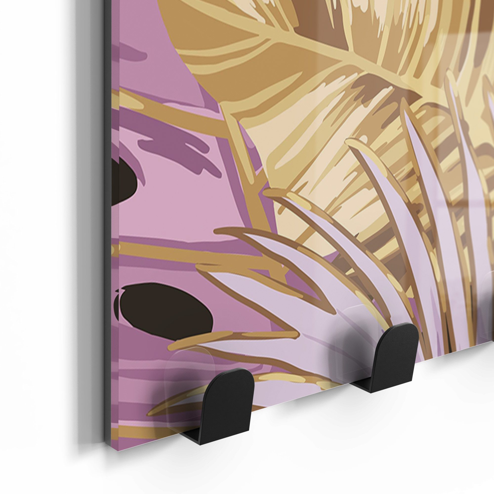 DEQORI Kleiderhaken 'Tropisches Juwel', Glas Garderobe Paneel magnetisch beschreibbar