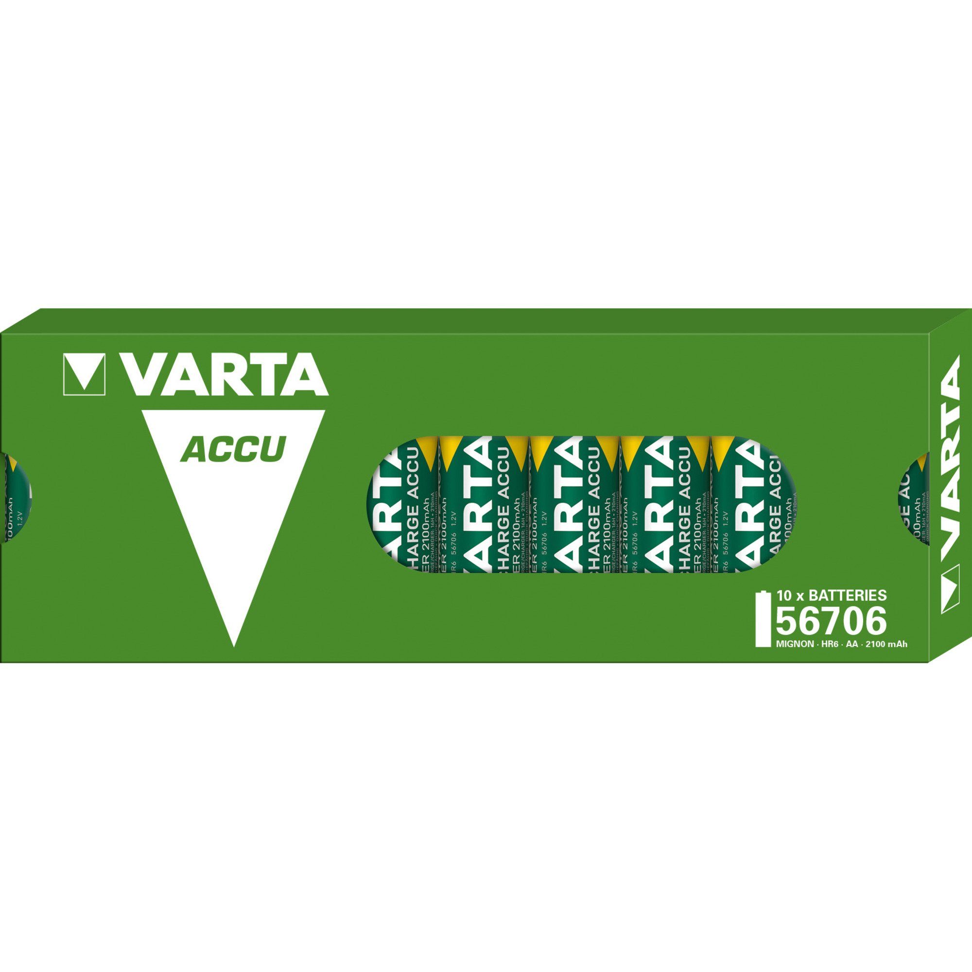 VARTA Akku (Box) AA, Akku-Box, (10 Stück, AA) Akku