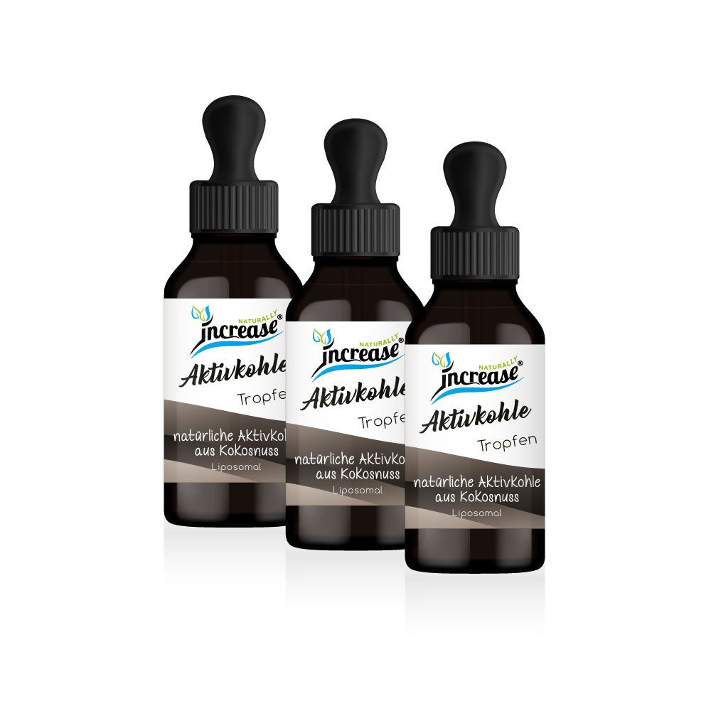 increase NATURALLY Nimm 3, zahl 2 Liposomale Aktivkohle 3000mg pro Tag Tropfen Tropfen, 180 ml