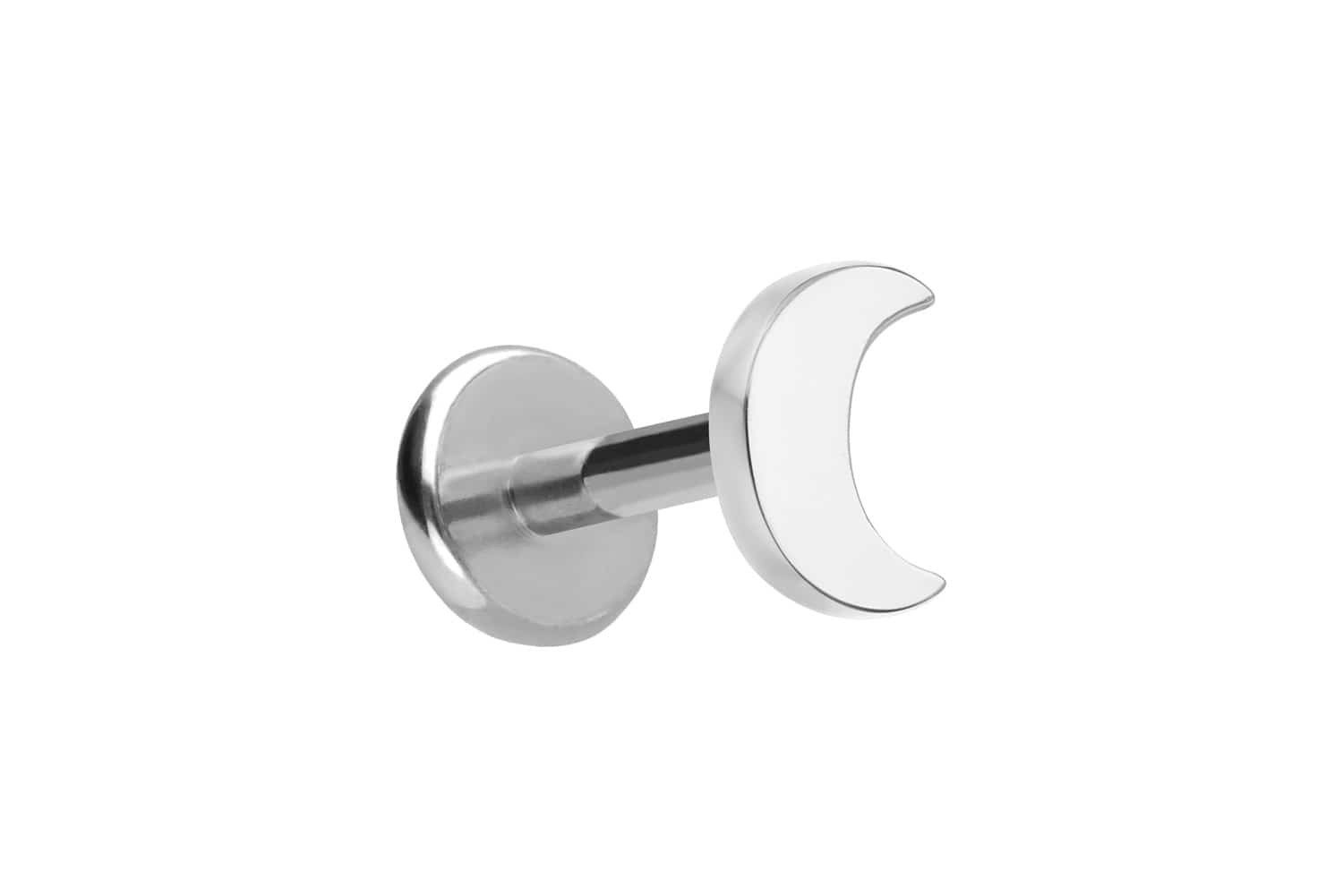 PIERCINGLINE Piercing-Set Titan Labret mit Innengewinde + 925er Silber Aufsatz MOND (Labrets, 1-tlg)