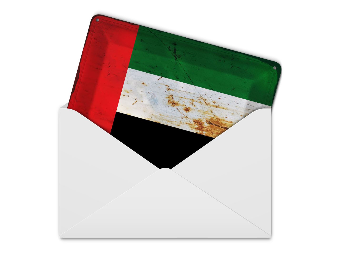 Femer GmbH Postkarte Flagge Arabische Emirate 14x10 cm Flag Rost, unfrankiert