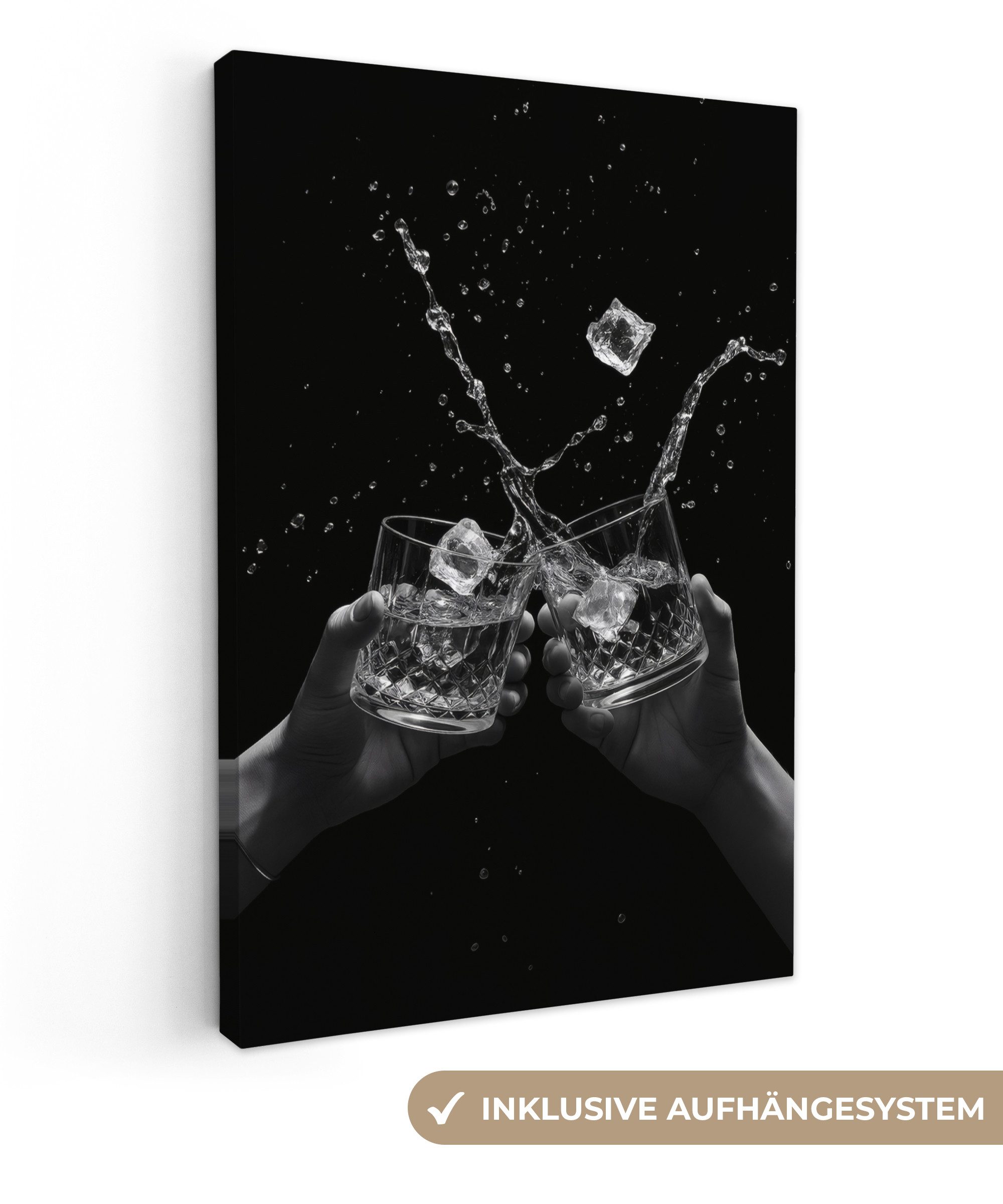 OneMillionCanvasses® Leinwandbild Whiskygläser - Eis - günstig online kaufen