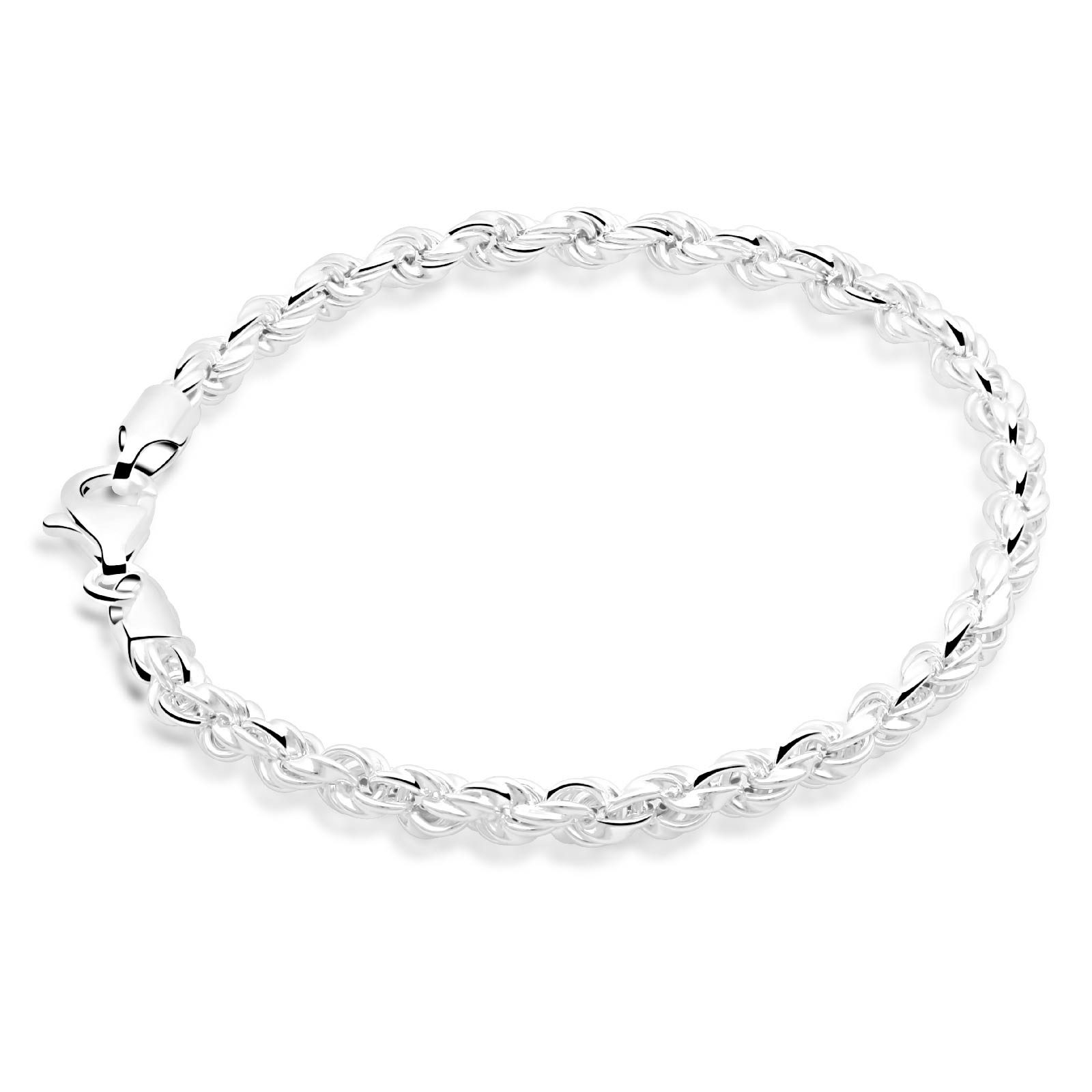 Tony Fein Silberarmband Kordelarmband 5 mm 925er Sterling Silber Massiv, Made in Italy für Damen und Herren – Bild 3 von 5