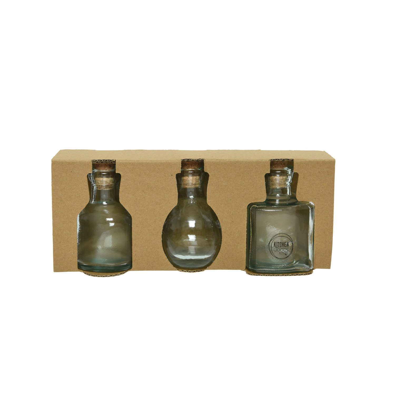 MARELIDA Vorratsglas Deko Glas Flaschen Set mit Korken Recyclingglas 3 Stück, Glas, (3-tlg) – Bild 3 von 3