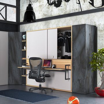 Möbel-Lux Schrankbett Almila Harmony mit Schiebetüren und Schreibtisch