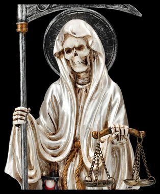 Figuren Shop GmbH Dekofigur Santa Muerte Figur mit Waage weiß - mystische Dekoration Reaper Statue