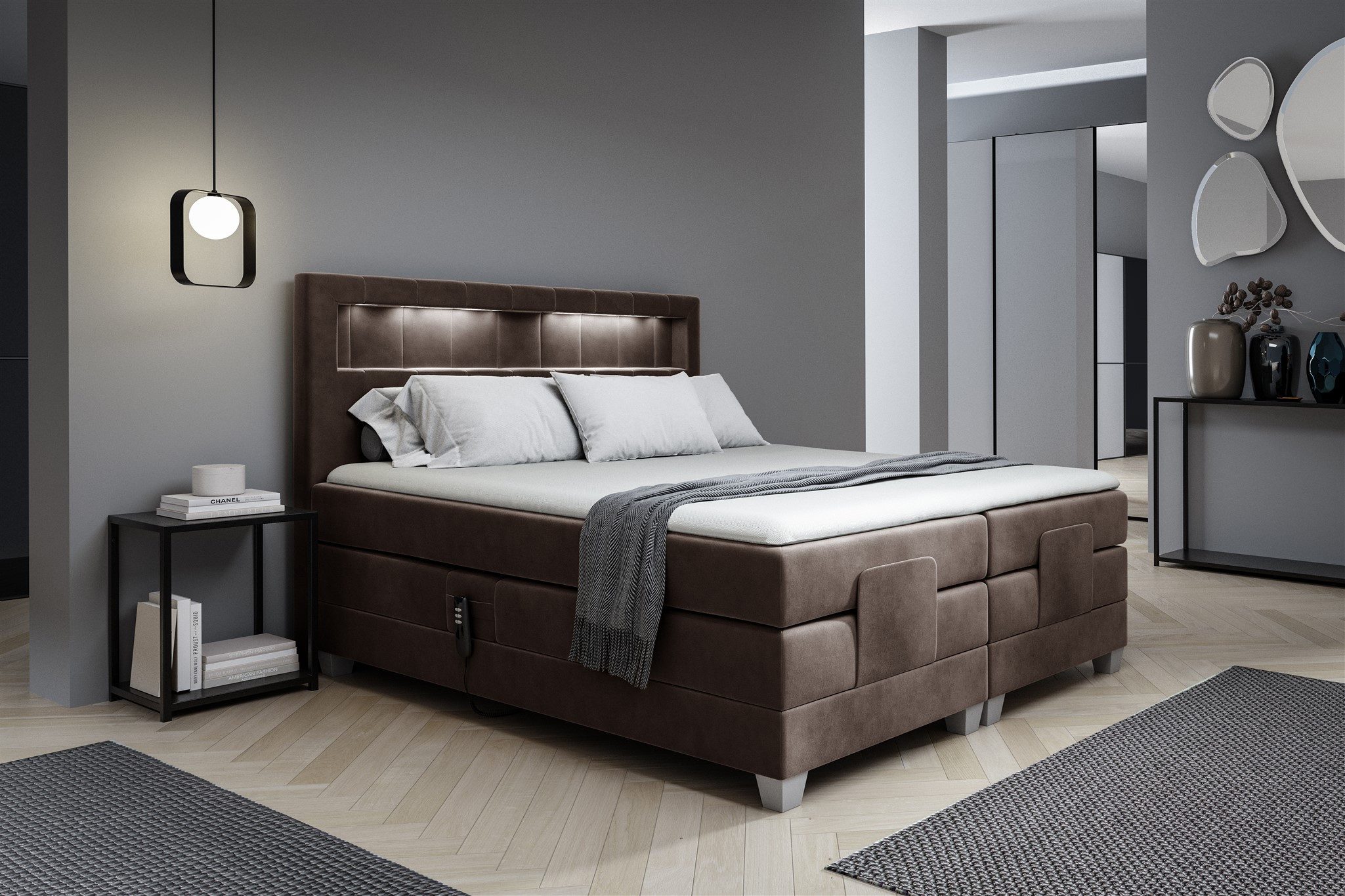 Fun Möbel Boxspringbett Schlafzimmerbett DAVIDE Elektrisch günstig online kaufen