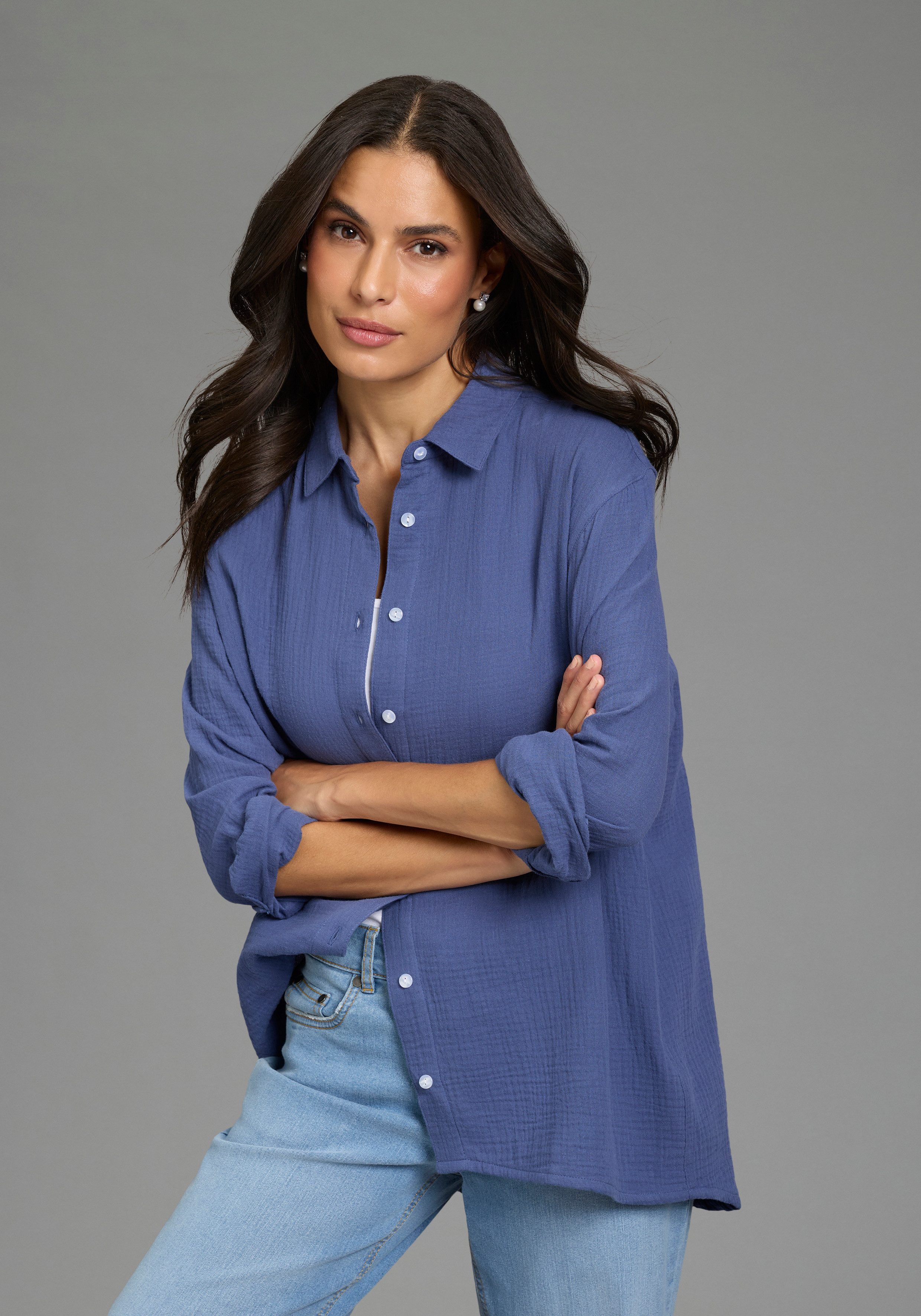 Laura Scott Longbluse in Musselin-Qualität