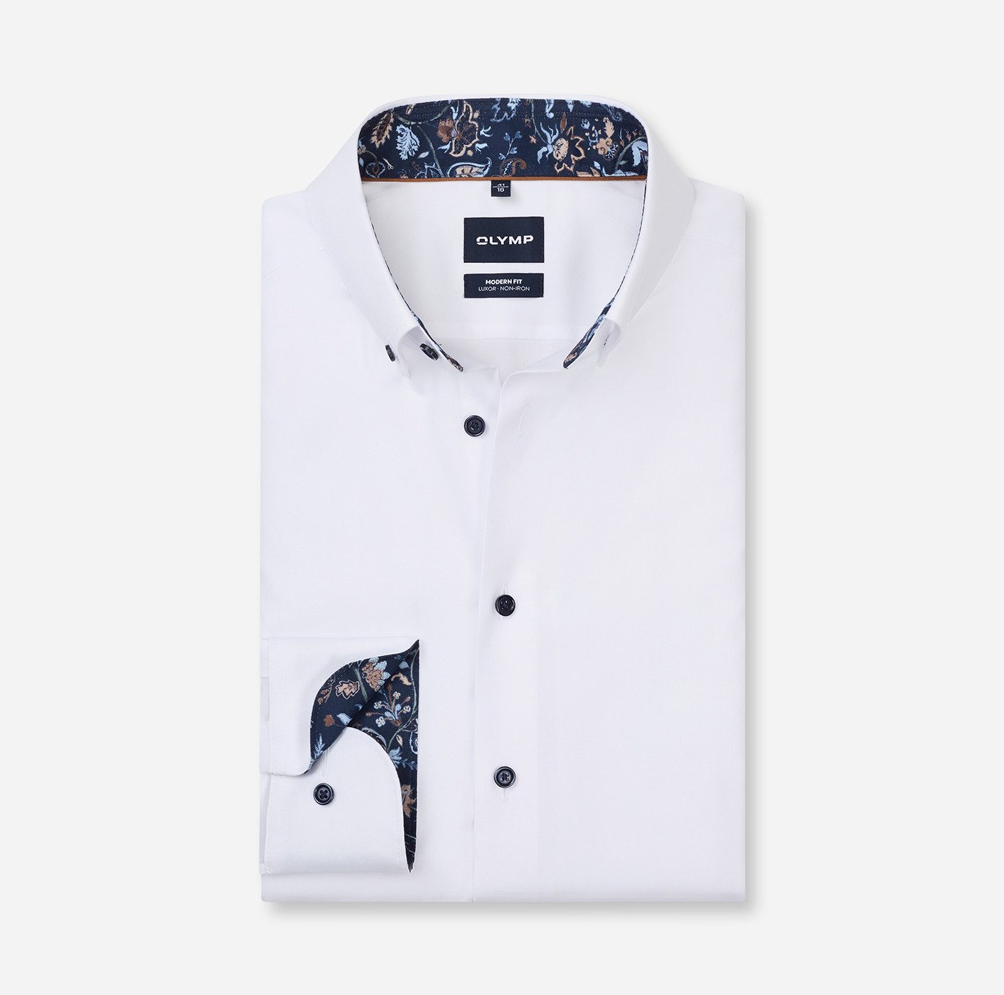 OLYMP Langarmhemd Luxor Businesshemd, Button-down-Kragen, Modern Fit