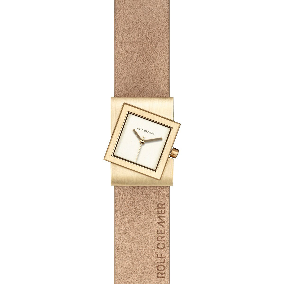 Quarzuhr Rolf Cremer Uhr Turn S 507703 Lederband, Edelstahl, beige