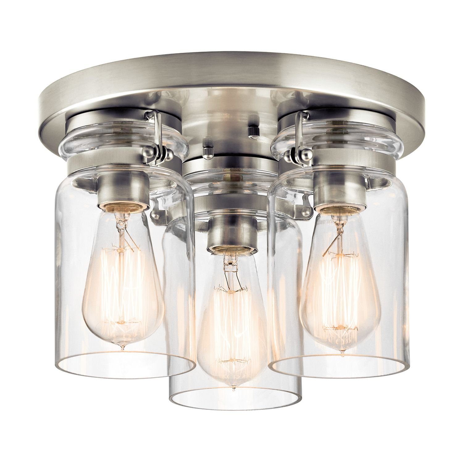 Licht-Erlebnisse Deckenleuchte ARCO, ohne Leuchtmittel, Deckenlampe E27 Glas Metall Industrie Design Beleuchtung Esszimmer