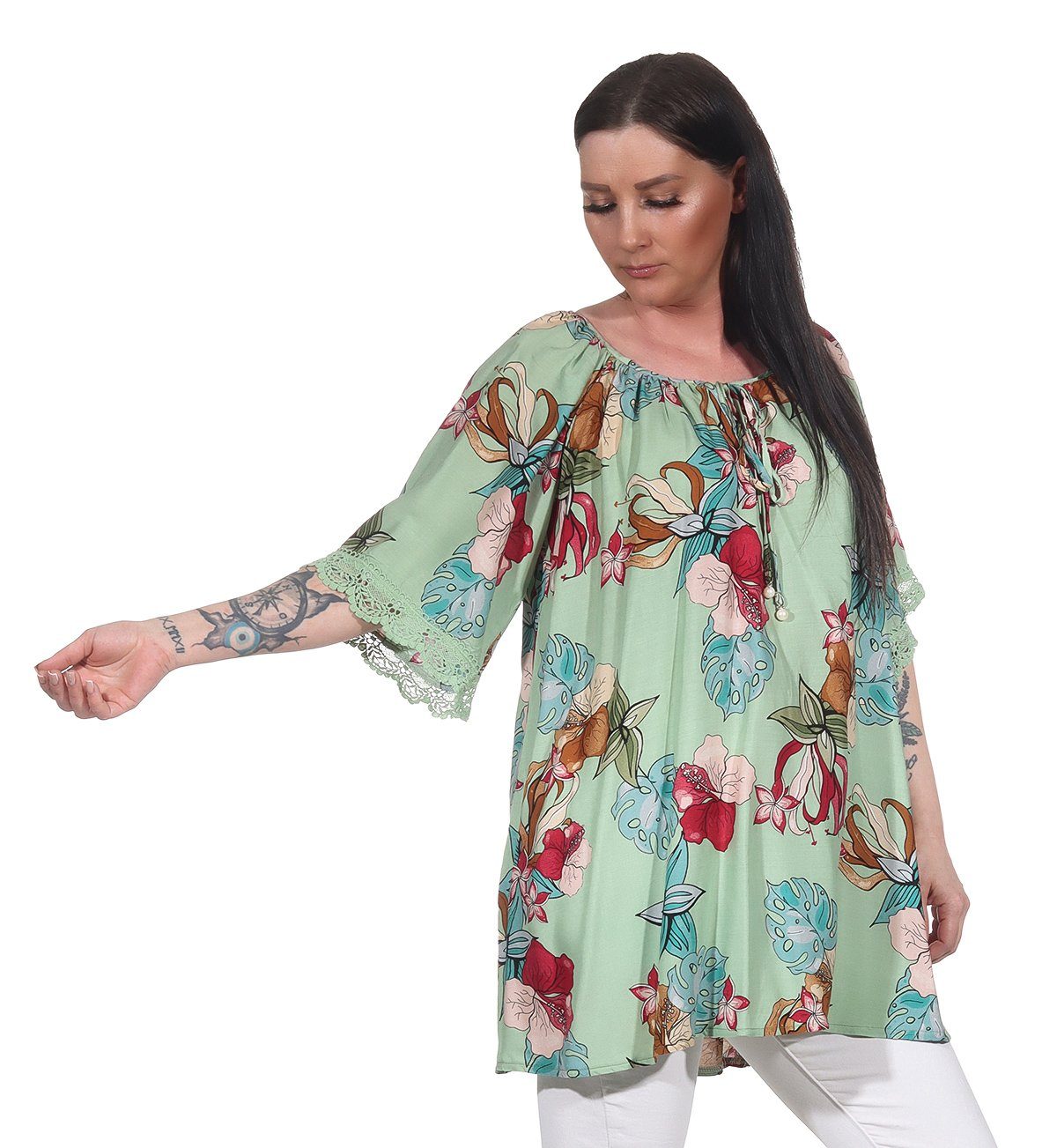 Aurela Damenmode Oversize-Shirt Tunika Damen Sommer Bluse lässiges Oversize günstig online kaufen