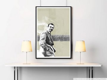 Sinus Art Leinwandbild James Bond Goldfinger 90x60cm Paul Sinus Art Splash Art Wandbild als Poster ohne Rahmen gerollt