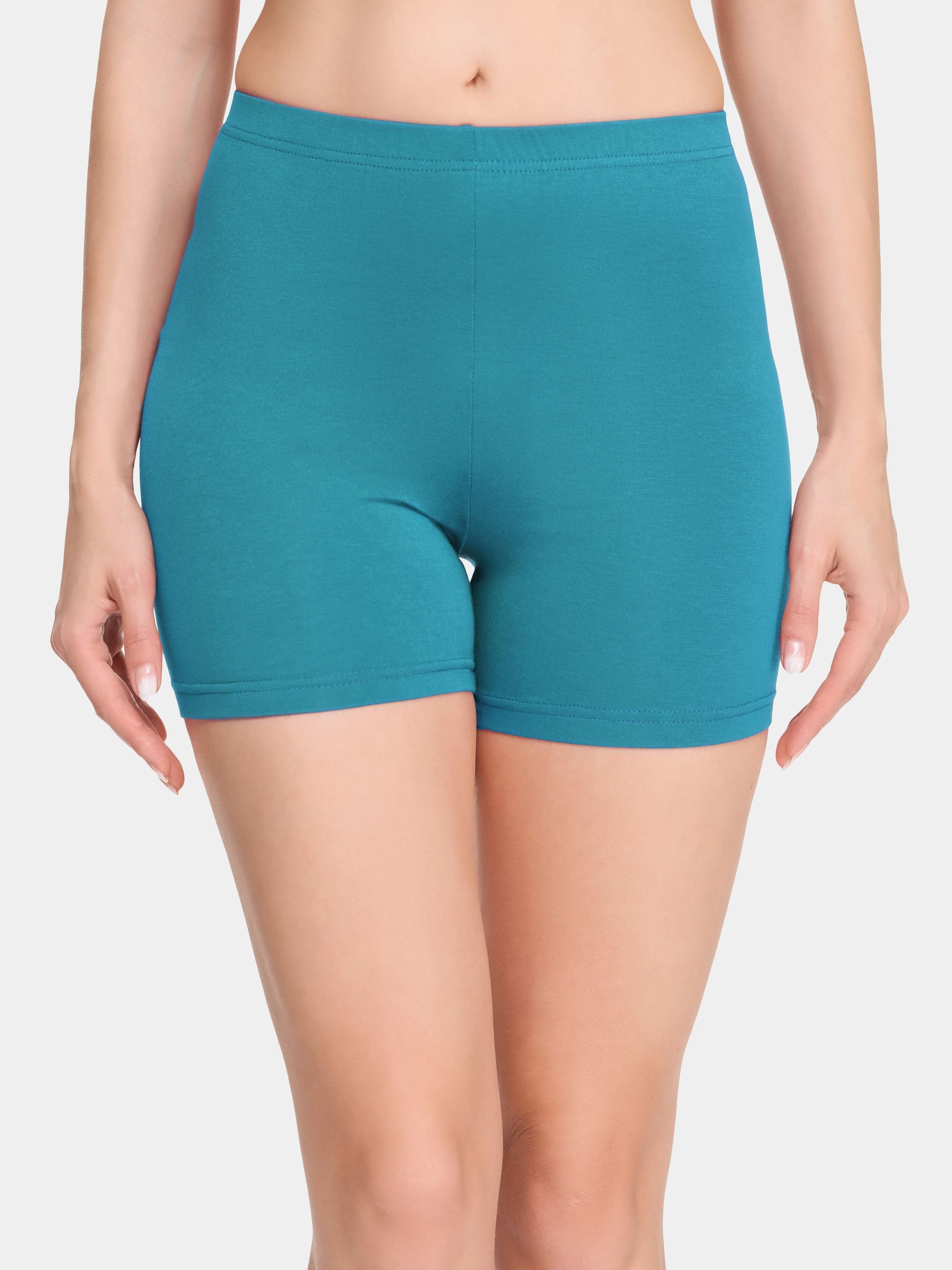 Shorts (1-tlg) Boxershorts Bund Dunkeltürkis Style Radlerhose Leggings Merry elastischer Unterhose Damen Hotpants MS10-392