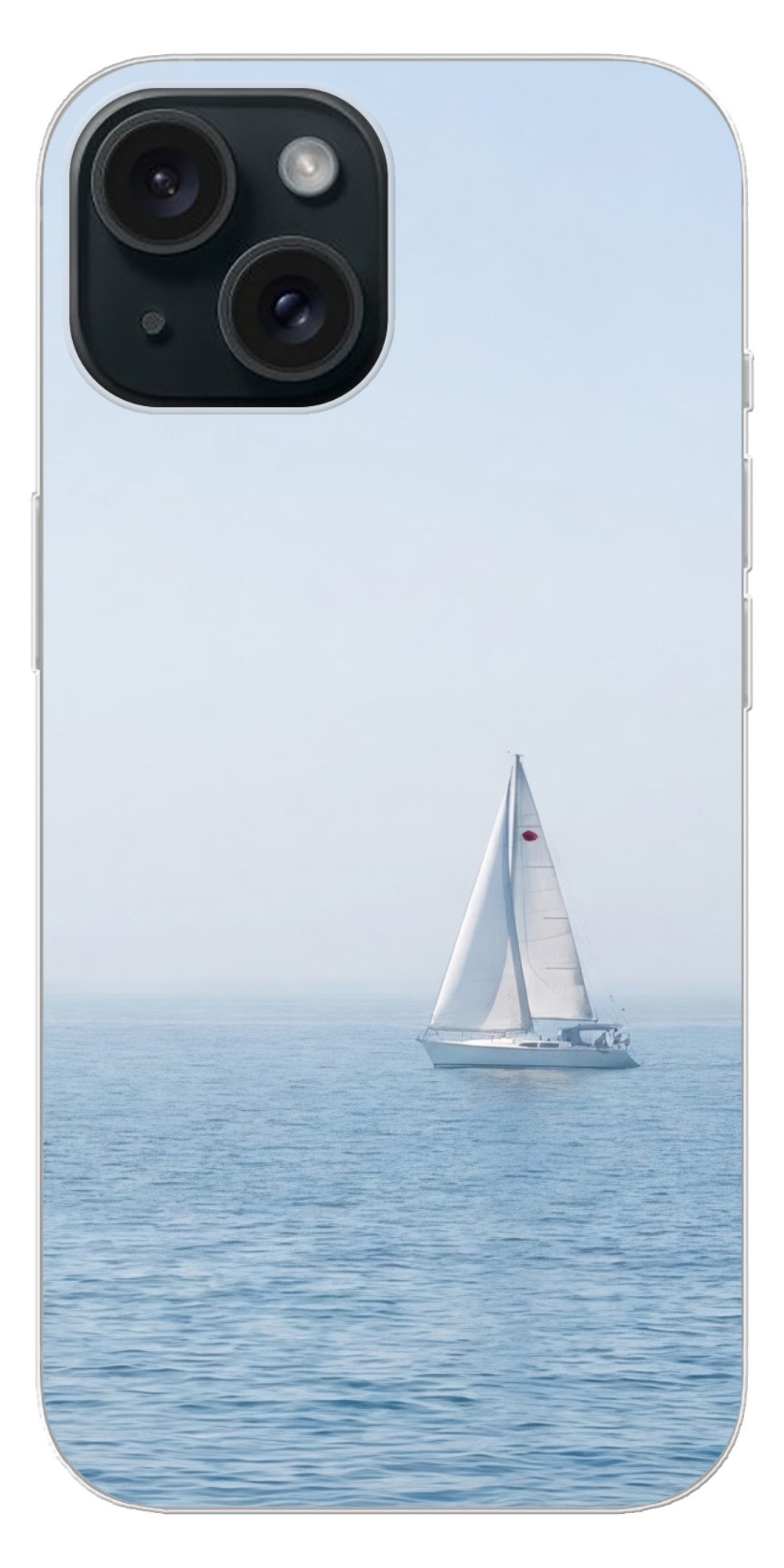 MuchoWow Handyhülle für Apple iPhone 15 Horizont - Segelboot - Meer, Smartphone-Bumper, Print, Handy Schutzhülle Dünn