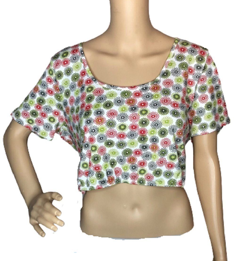 fischer collection T-Shirt N-22837 kurz Crop Top Blumen bunt