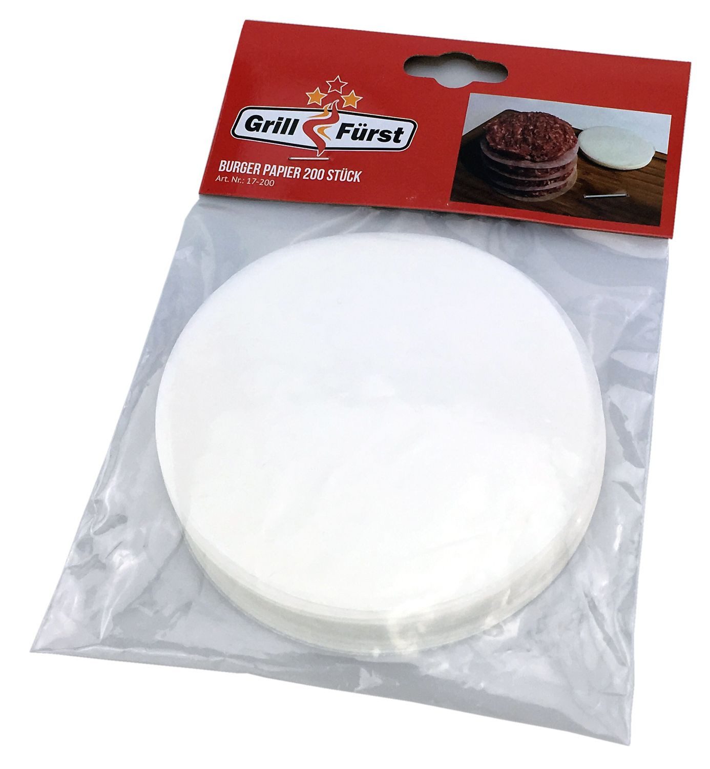 Grillfürst Grillguthalter Grillfürst Hamburger Patty Trennpapier 200 Stück
