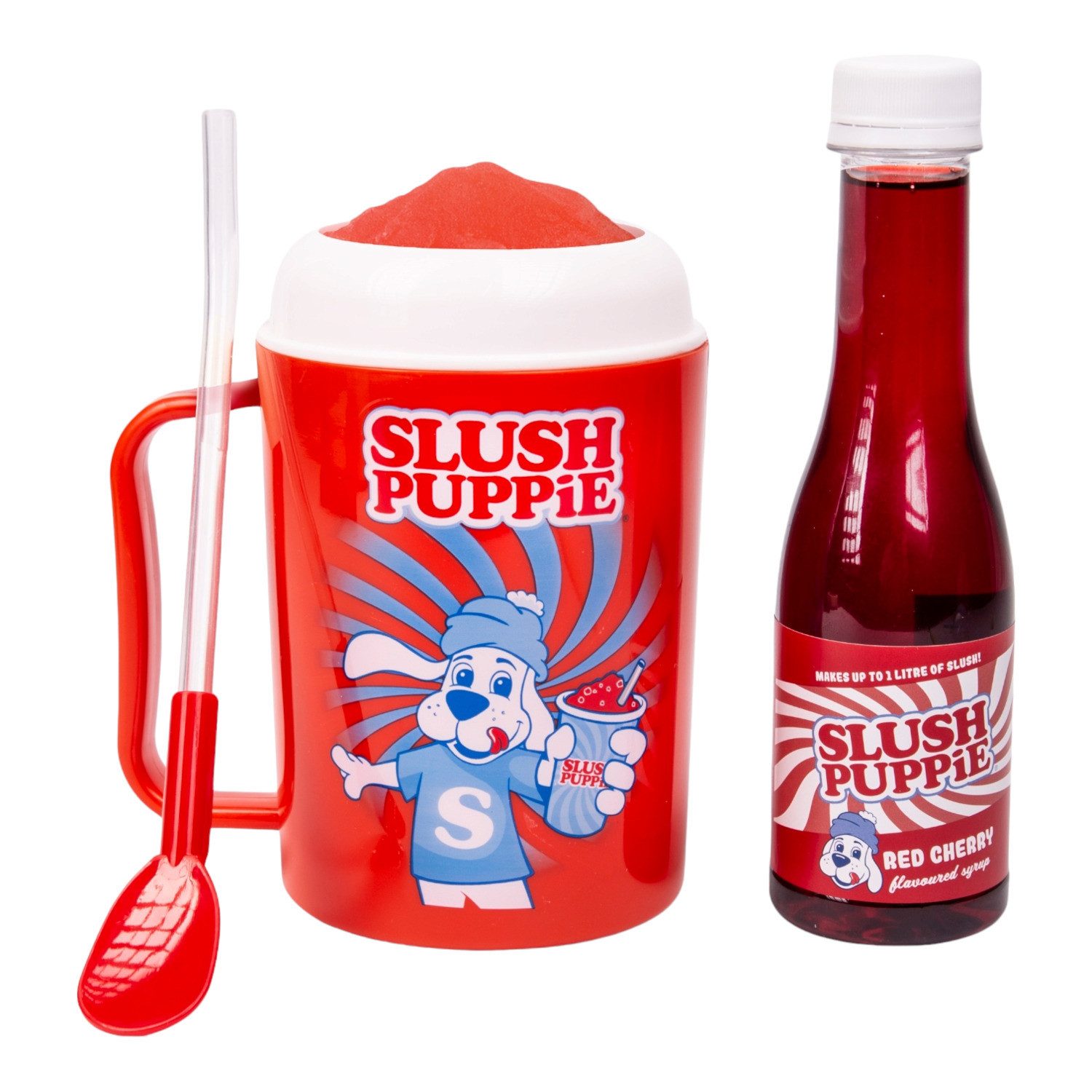 Slush Maker SLUSH PUPPiE Slushie Maker Eis Becher Starter Set mit Kirschsirup