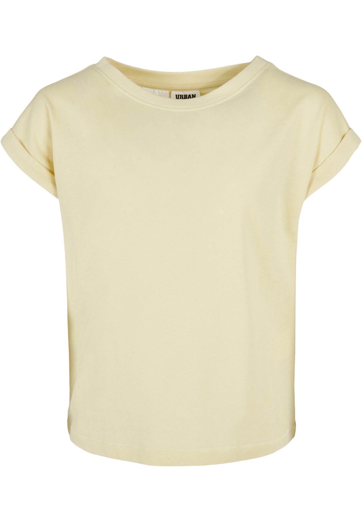 URBAN CLASSICS T-Shirt Kinder Extended Girls Shoulder (1-tlg) Tee Organic softyellow