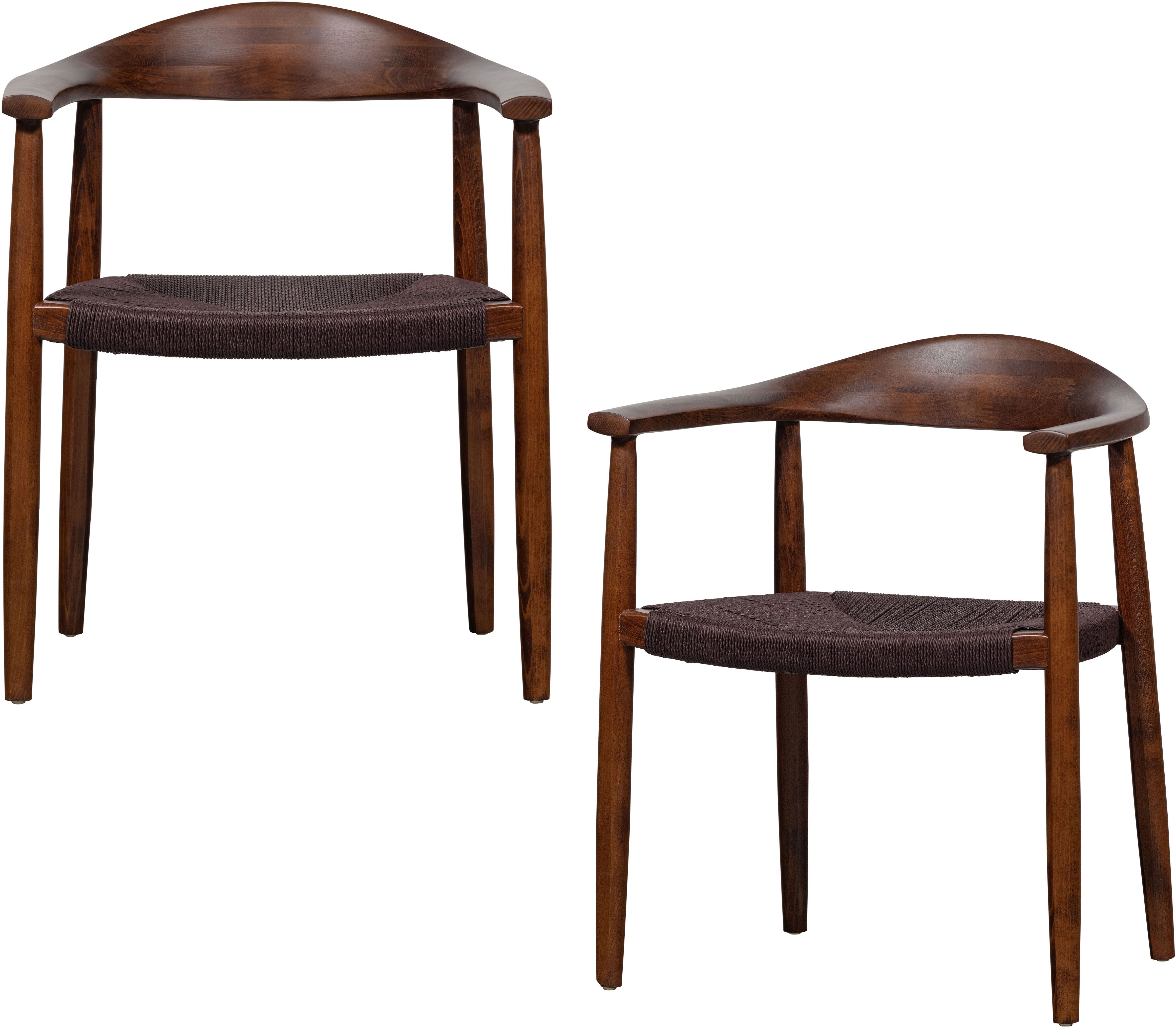 WOOOD Esszimmerstuhl EMBRACE ESSZIMMERSTUHL GEFLECHTSITZ DUNKELBRAUN - 2ER SET (Set, 2 St)