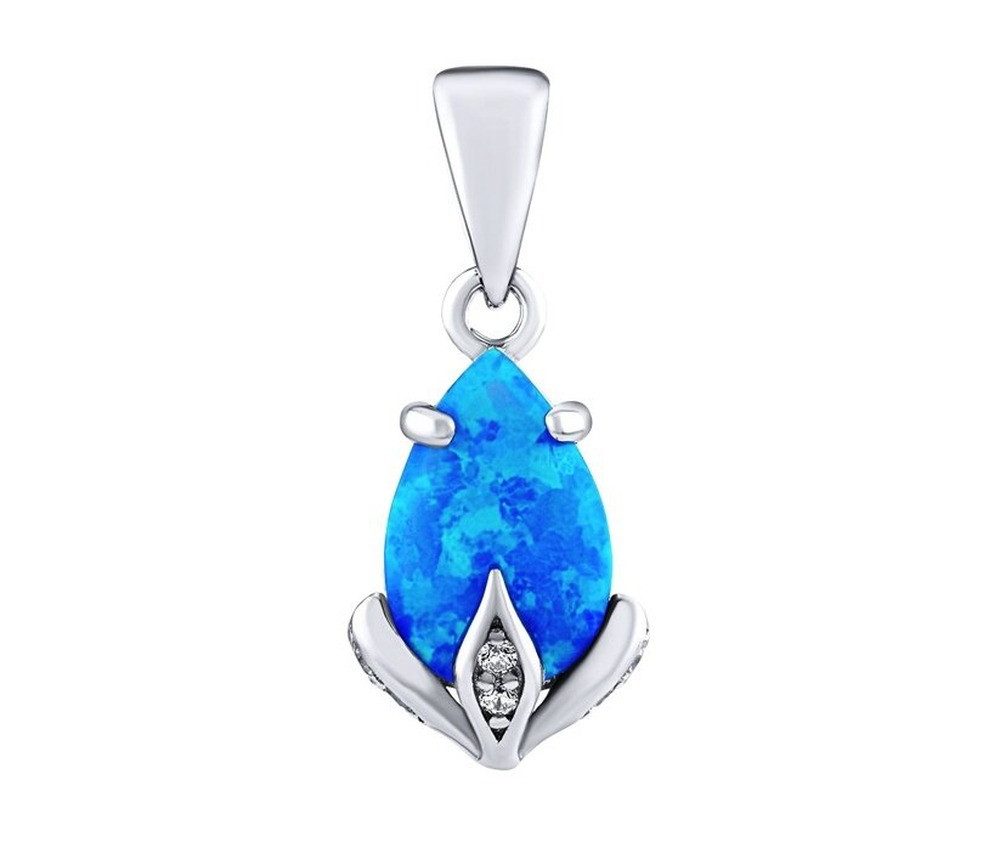 Silvego Anhänger Silver Clarissa Pendant with Blue Opal and Brilliance Zirconia
