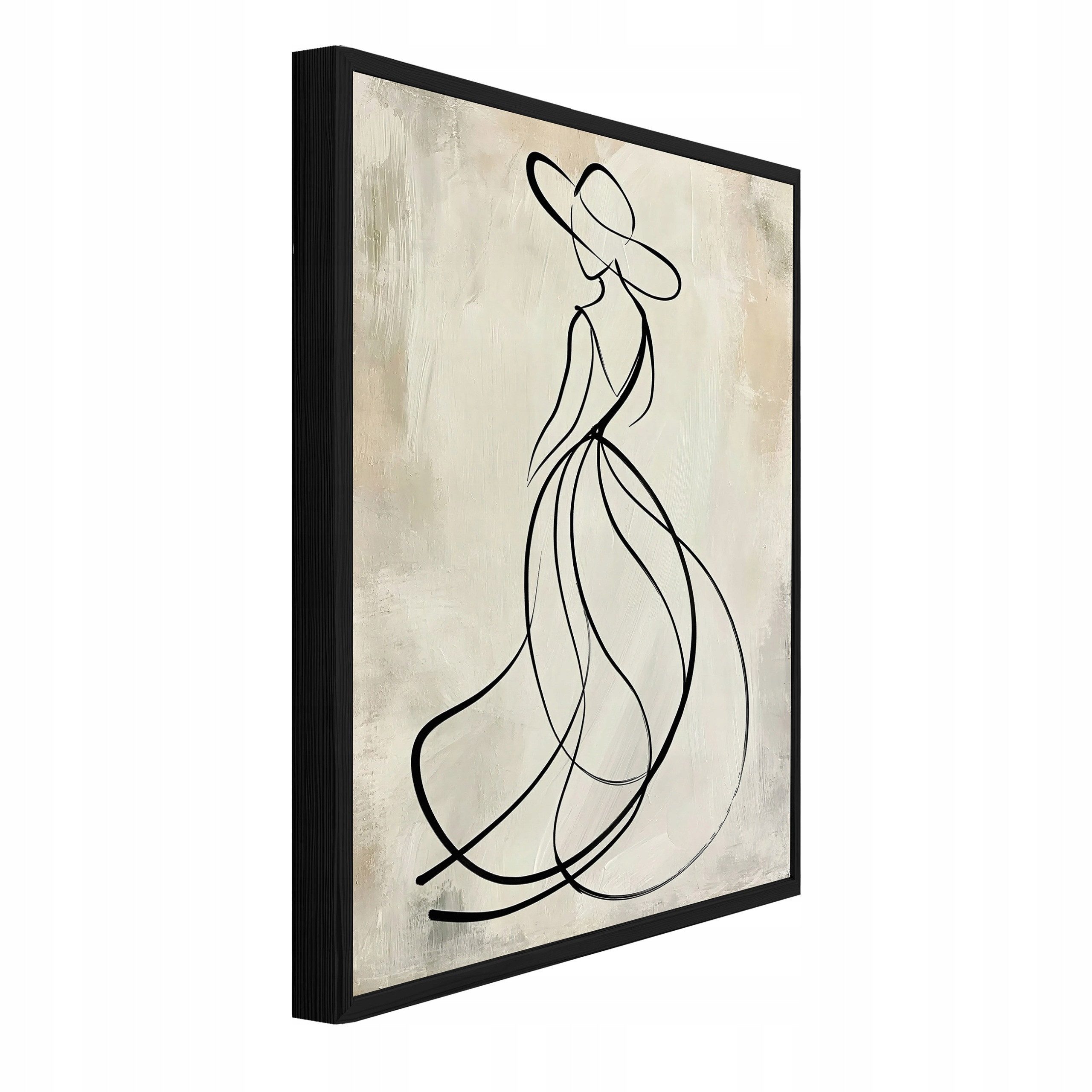 Wallarena Wandbild Frau Line Art Mode Bilder Beige Wohnzimmer Schlafzimmer Wandbild, Frau (Wandbild, 1 St), Bilder mit Rahmen Wohnzimmer Schlafzimmer Wandbild Wanddeko 30x40 cm