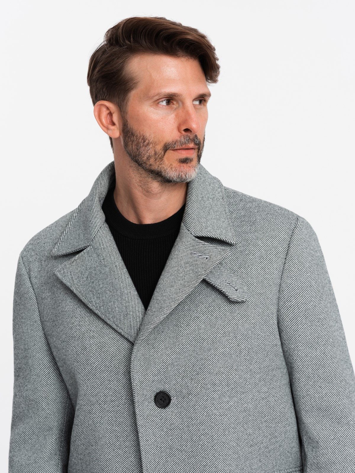 OMBRE Langmantel Einreihiger Herrenmantel mit Taschen