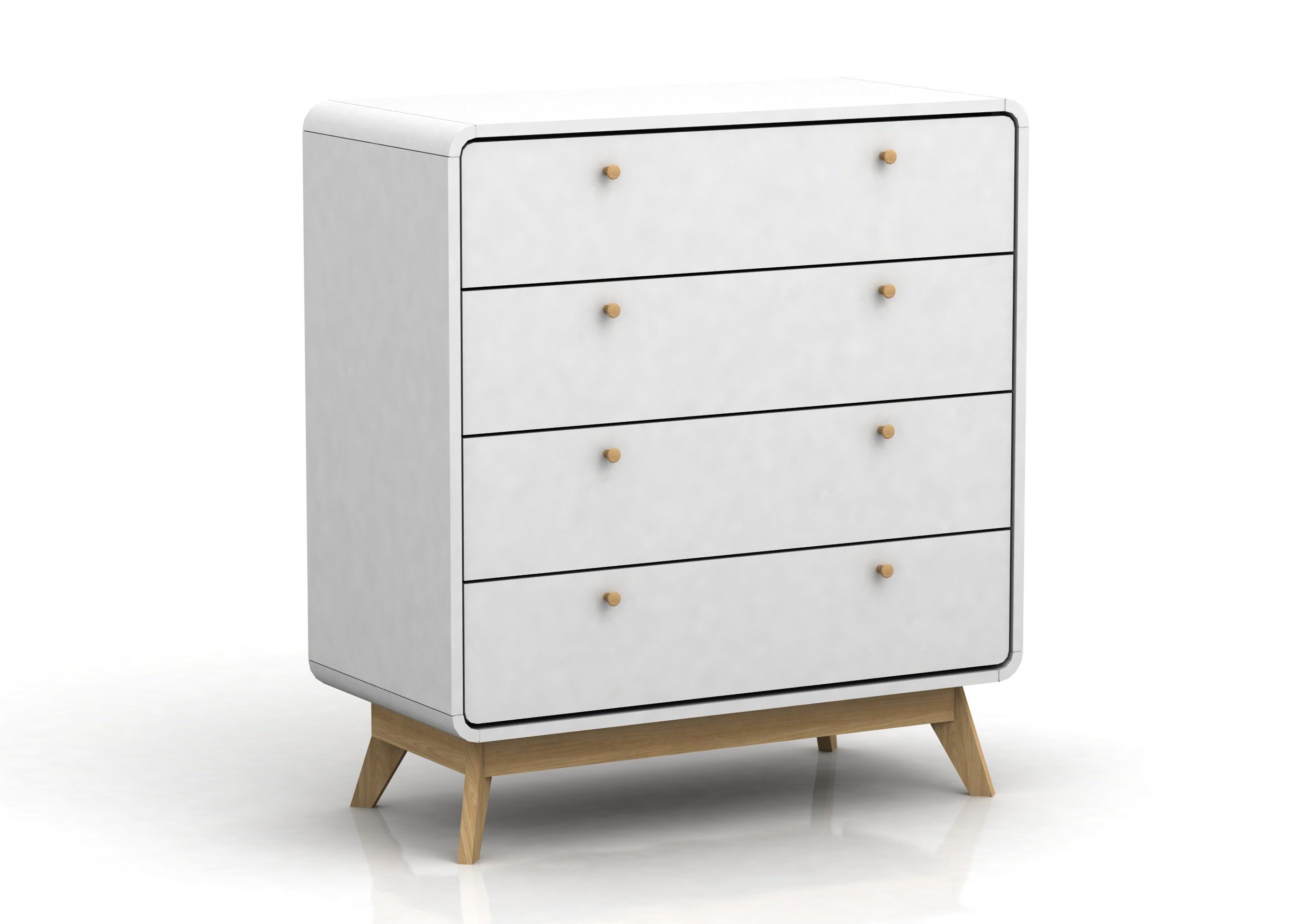 loft24 Kommode Caitlin, Schubladenkommode mit 4 Schubladen, Skandinavisches Design