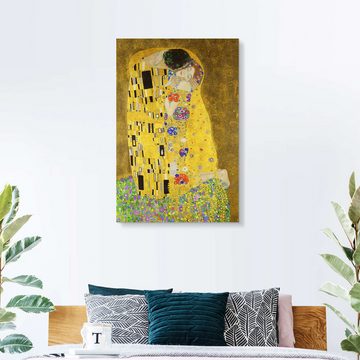 Posterlounge Alu-Dibond-Druck Gustav Klimt, Der Kuss (Detail), Schlafzimmer Malerei