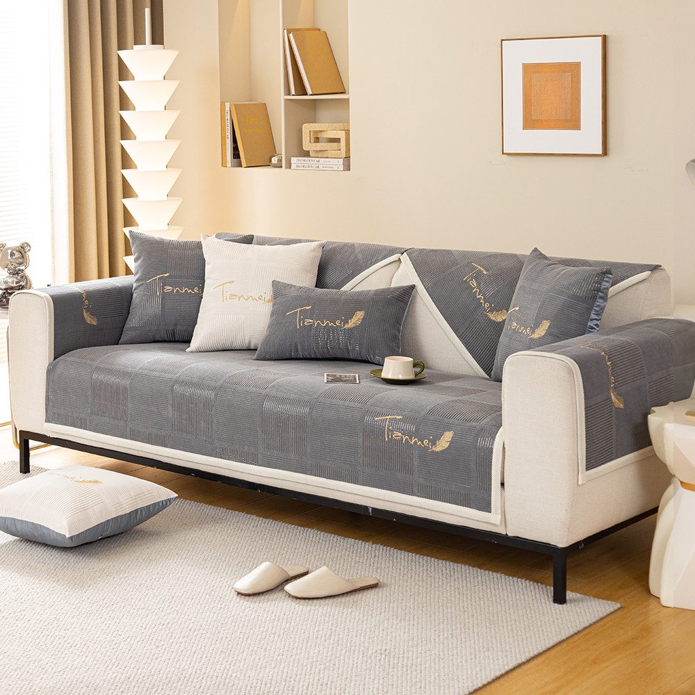 TUWENA Sofahusse Sofaschoner Rutschfest,Couch Überzug L Form 1/2/3/4 Sitzer günstig online kaufen